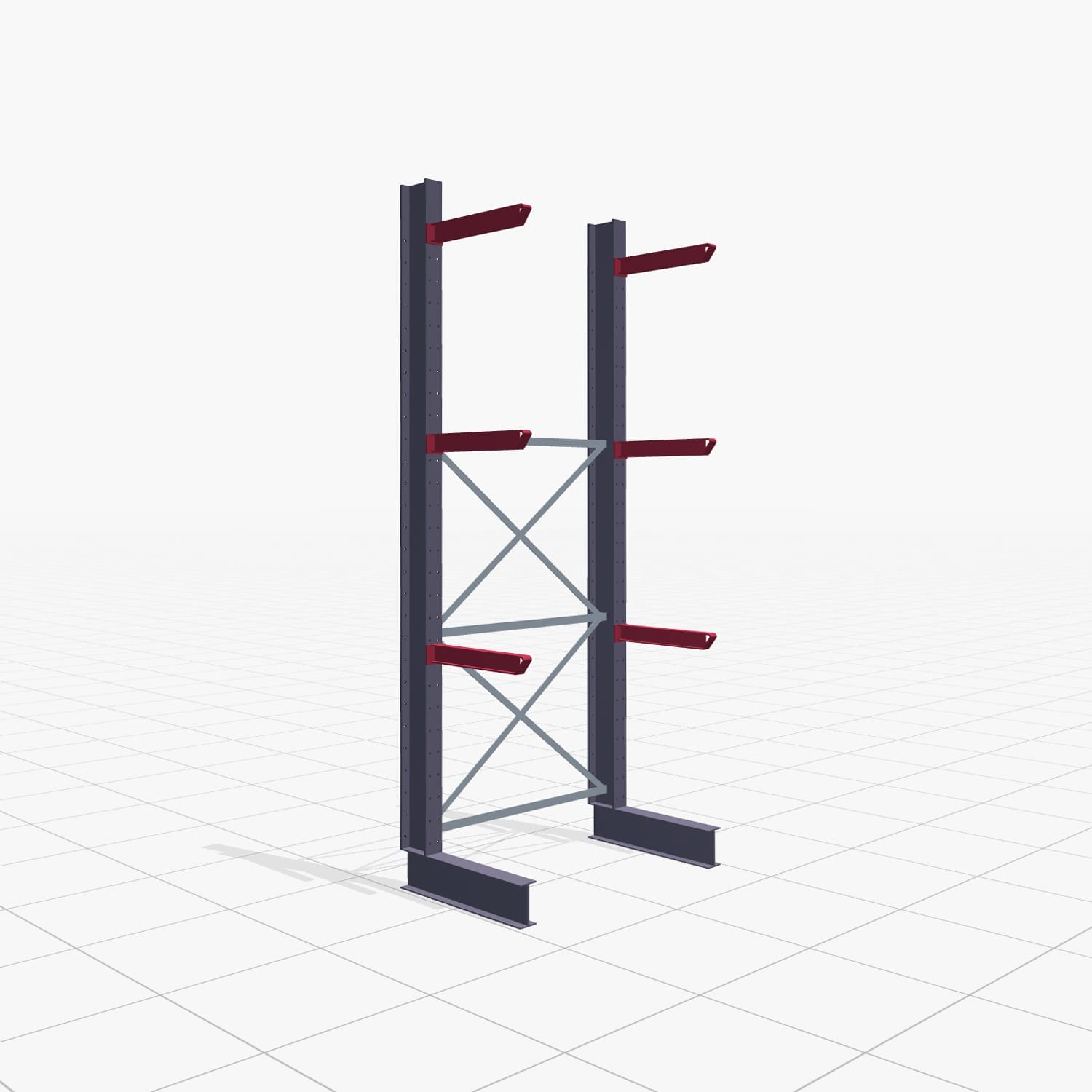Draagarmstellingen heftruckbediend KSX 2000, H: 3.000 mm, B: 1291 mm, Armlengte: 600 mm, eenzijdig gebruik