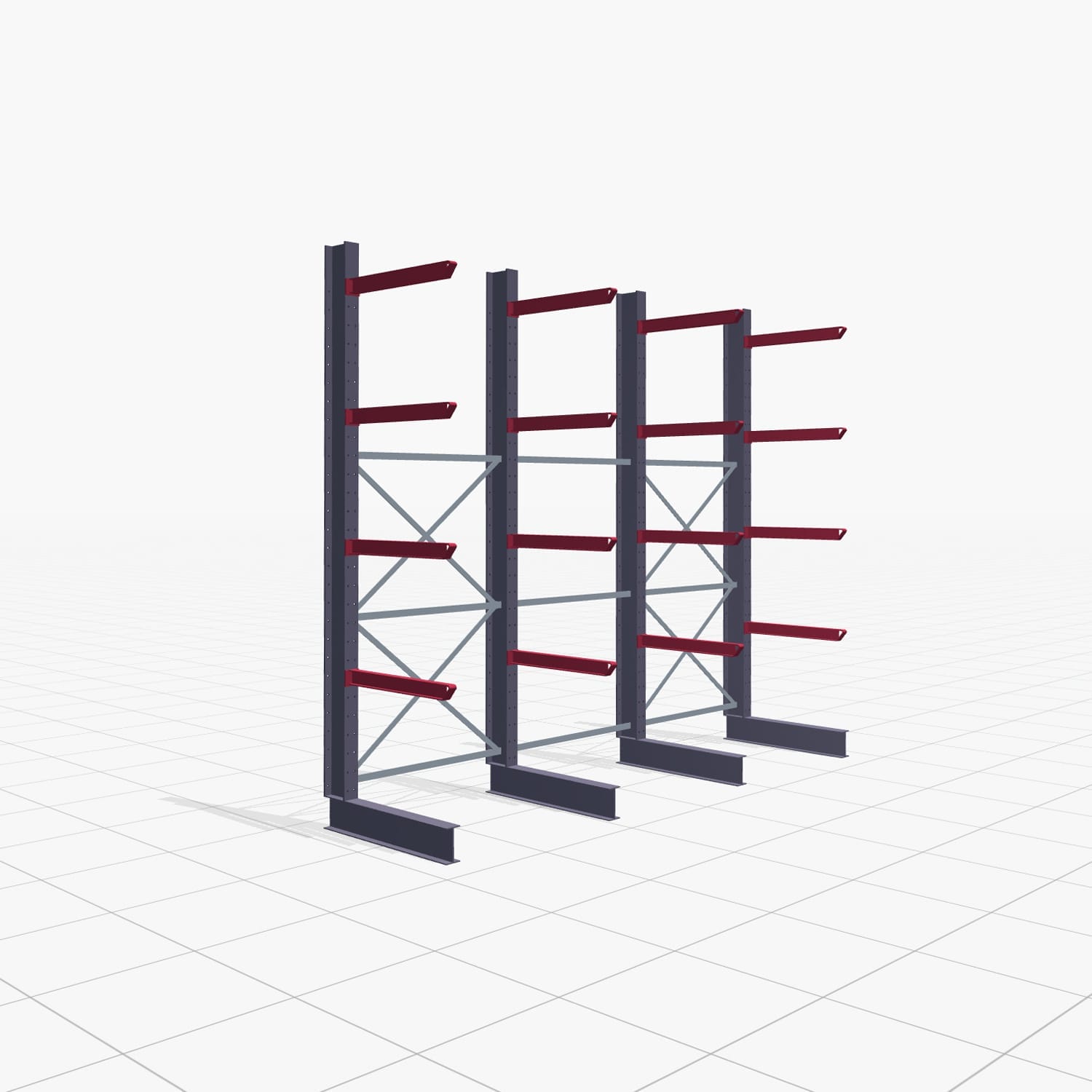 Draagarmstellingen heftruckbediend KSX 2000, H: 3.000 mm, B: 3691 mm, Armlengte: 800 mm, eenzijdig gebruik