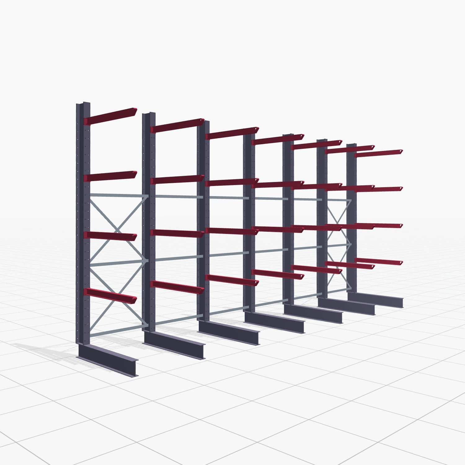 Draagarmstellingen heftruckbediend KSX 2000, H: 3.000 mm, B: 6091 mm, Armlengte: 1.000 mm, eenzijdig gebruik