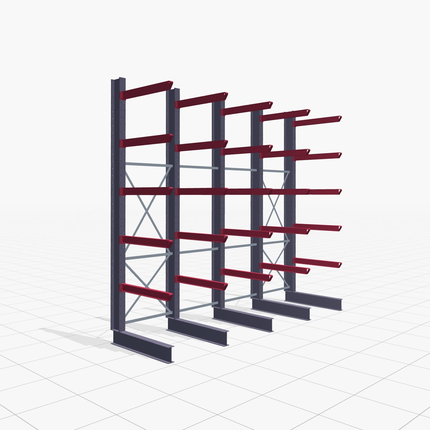 Draagarmstellingen heftruckbediend KSX 2000, H: 3.500 mm, B: 4100 mm, Armlengte: 1.000 mm, eenzijdig gebruik