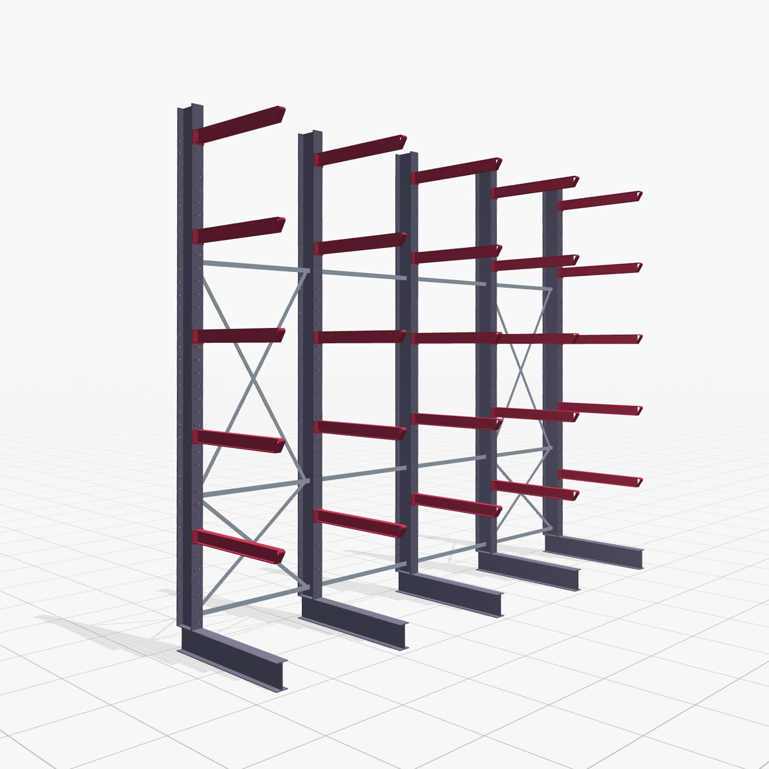 Draagarmstellingen heftruckbediend KSX 2000, H: 4.000 mm, B: 4900 mm, Armlengte: 1.000 mm, eenzijdig gebruik