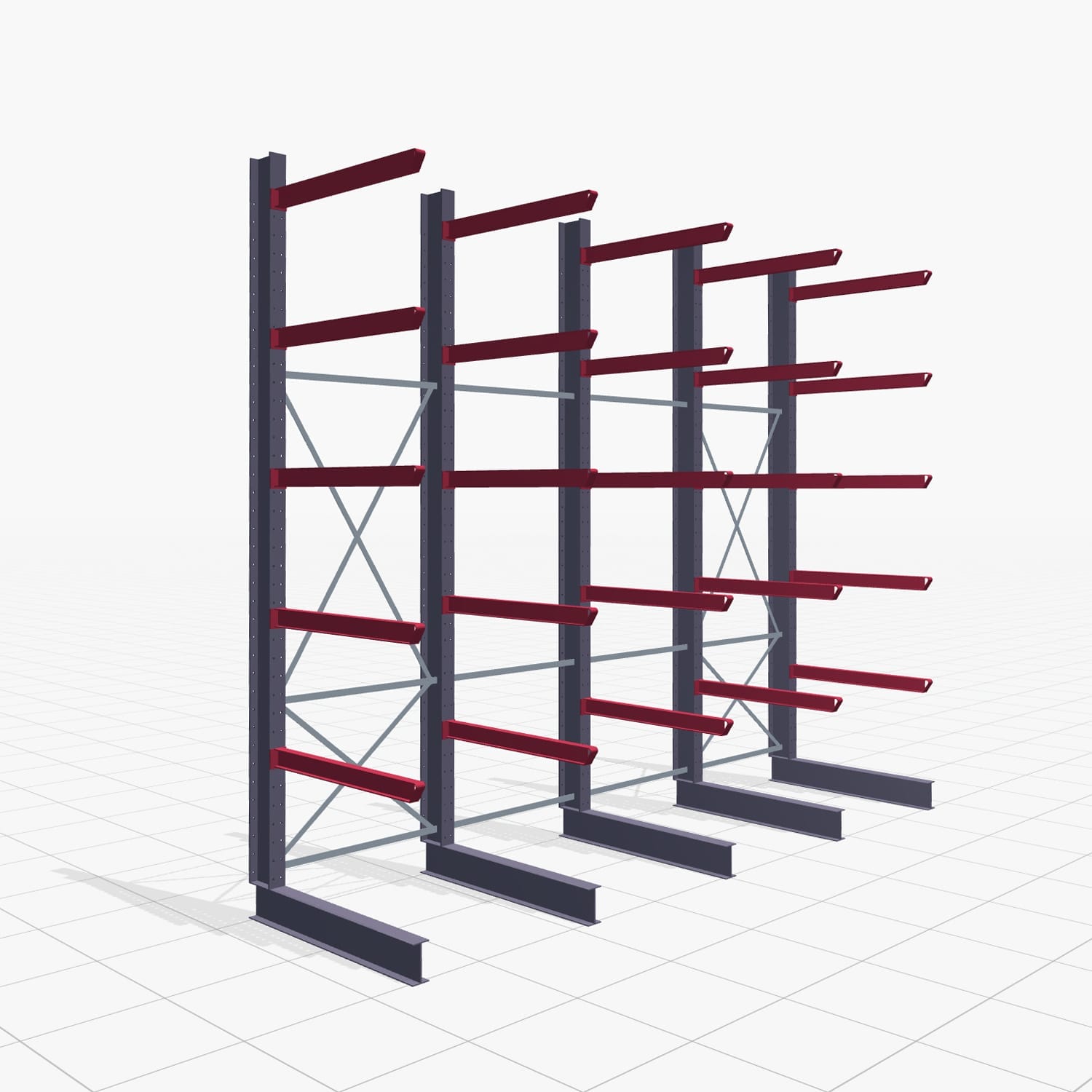 Draagarmstellingen heftruckbediend KSX 2000, H: 4.000 mm, B: 4900 mm, Armlengte: 1.200 mm, eenzijdig gebruik
