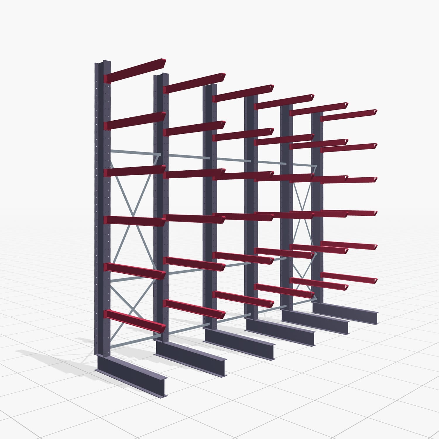 Draagarmstellingen heftruckbediend KSX 2000, H: 4.000 mm, B: 5100 mm, Armlengte: 1.200 mm, eenzijdig gebruik