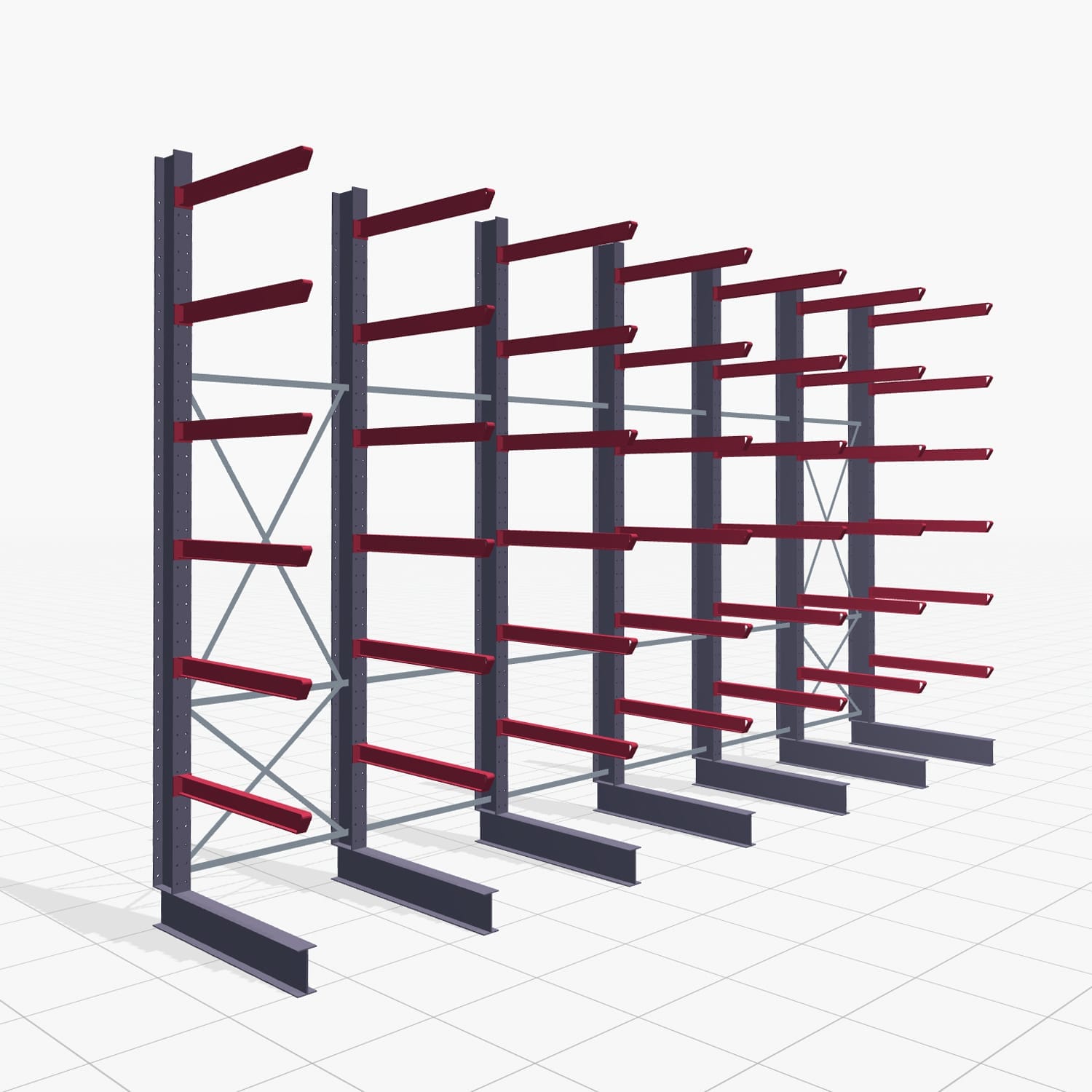 Draagarmstellingen heftruckbediend KSX 2000, H: 4.000 mm, B: 7300 mm, Armlengte: 1.200 mm, eenzijdig gebruik