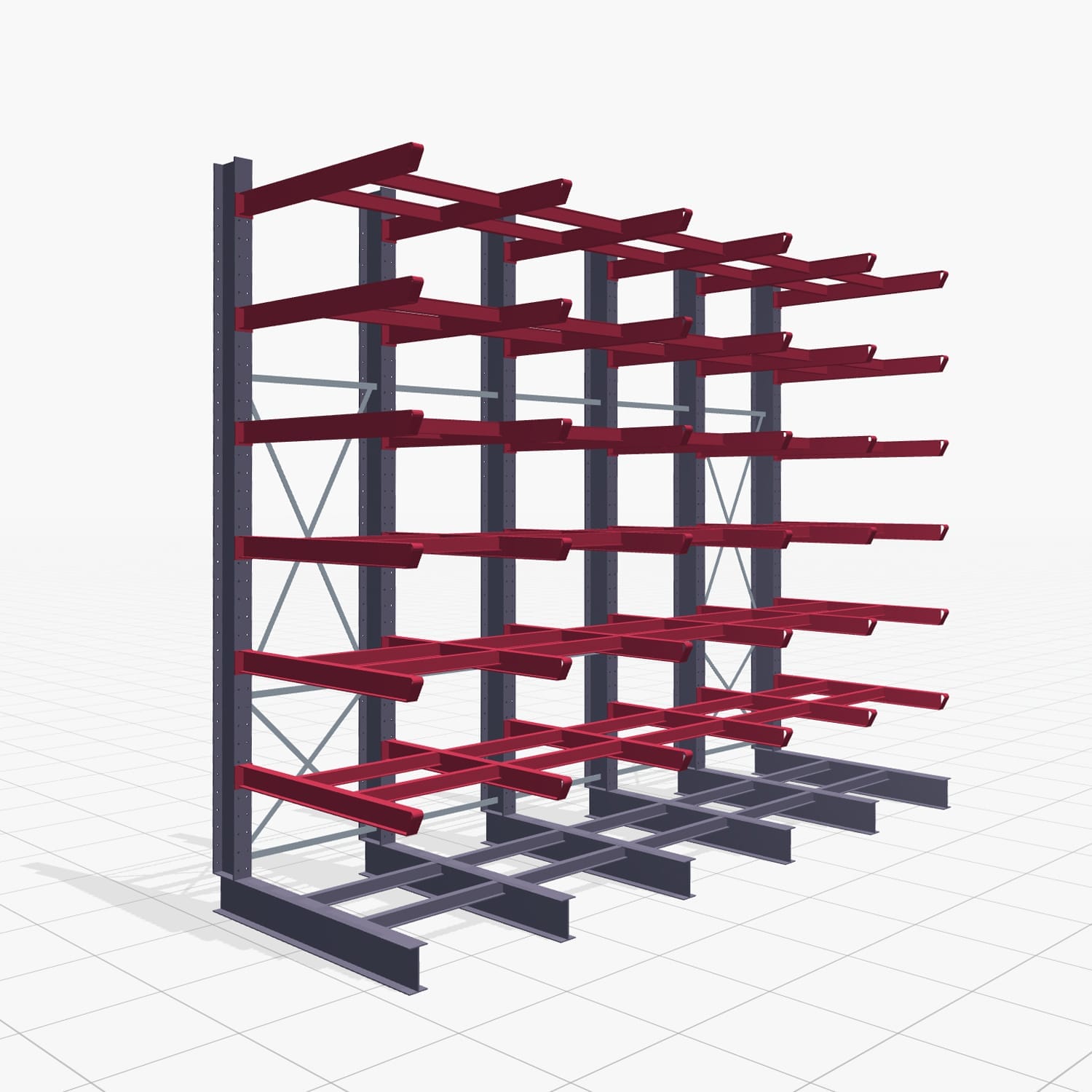 Draagarmstellingen heftruckbediend KSX 2000, H: 4.000 mm, B: 5100 mm, Armlengte: 1.500 mm, eenzijdig gebruik