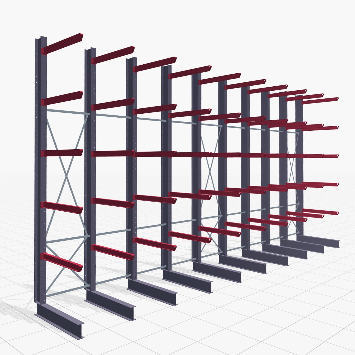 Draagarmstellingen heftruckbediend KSX 2000, H: 4.500 mm, B: 9100 mm, Armlengte: 1.200 mm, eenzijdig gebruik