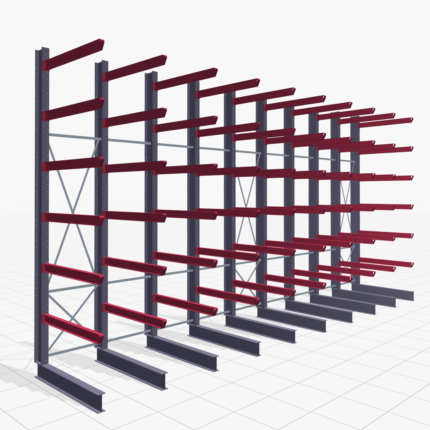 Draagarmstellingen heftruckbediend KSX 2000, H: 4.500 mm, B: 9100 mm, Armlengte: 1.500 mm, eenzijdig gebruik