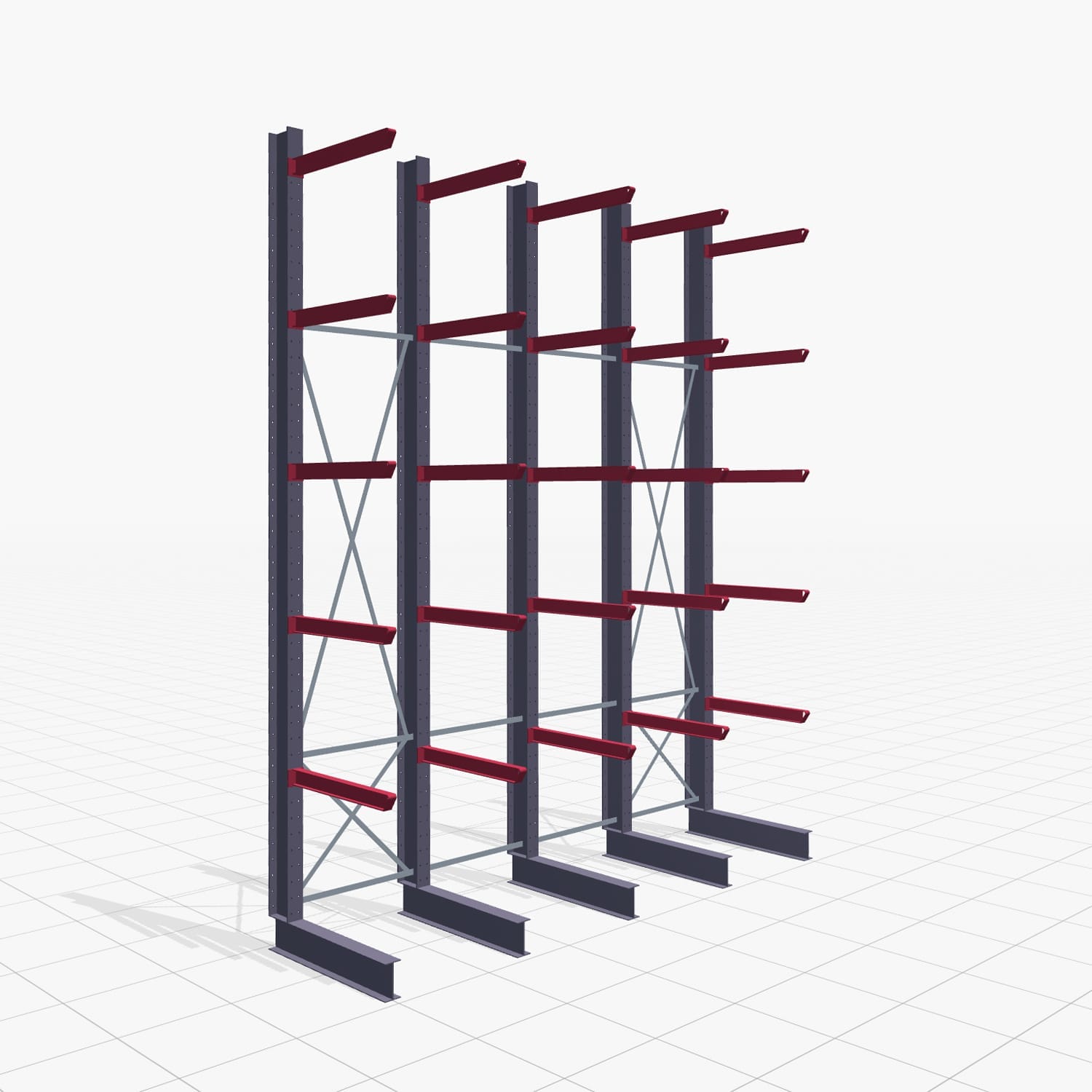 Draagarmstellingen heftruckbediend KSX 2000, H: 5.000 mm, B: 4110 mm, Armlengte: 1.000 mm, eenzijdig gebruik