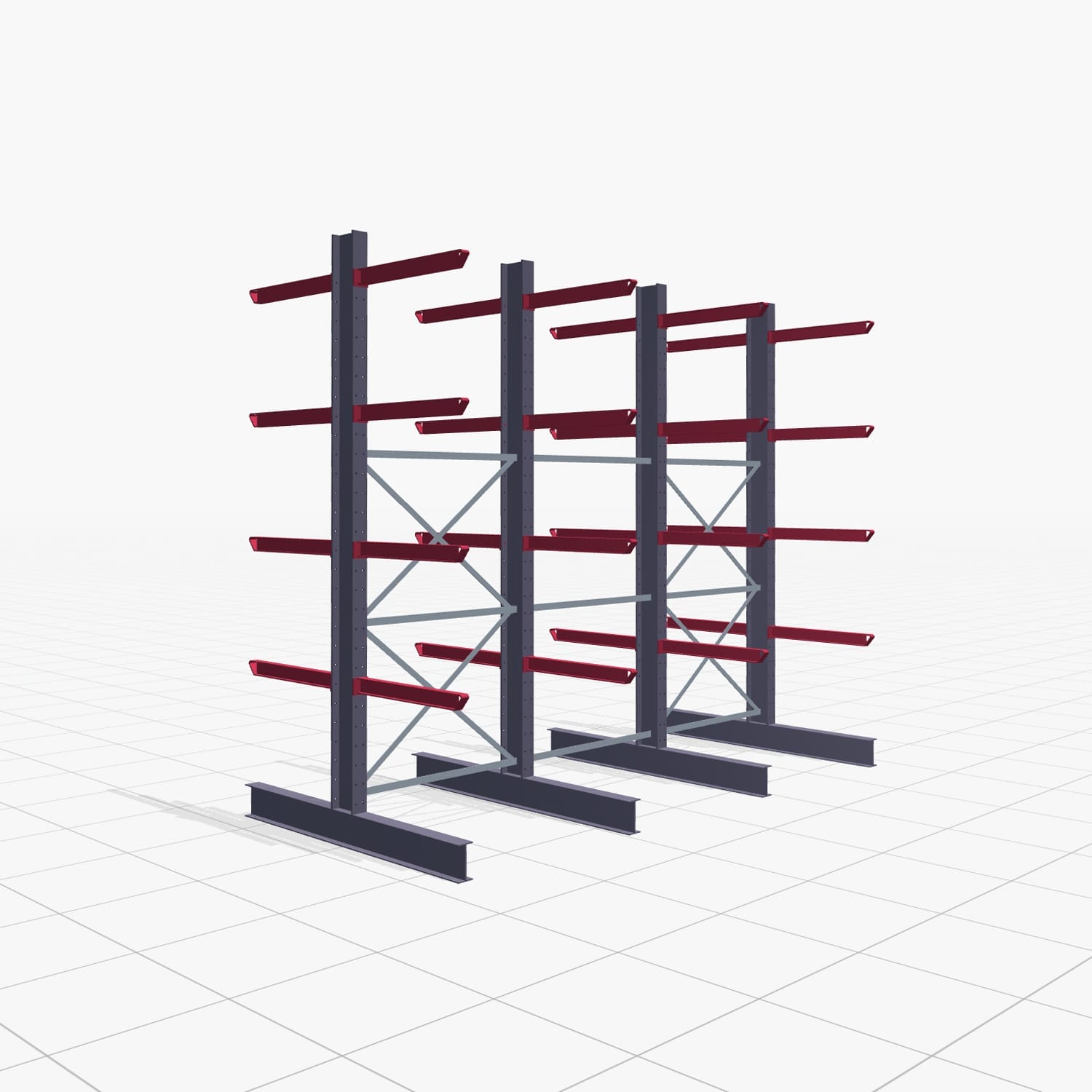 Draagarmstellingen heftruckbediend KSX 2000, H: 3.000 mm, B: 3691 mm, Armlengte: 800 mm, tweezijdig gebruik