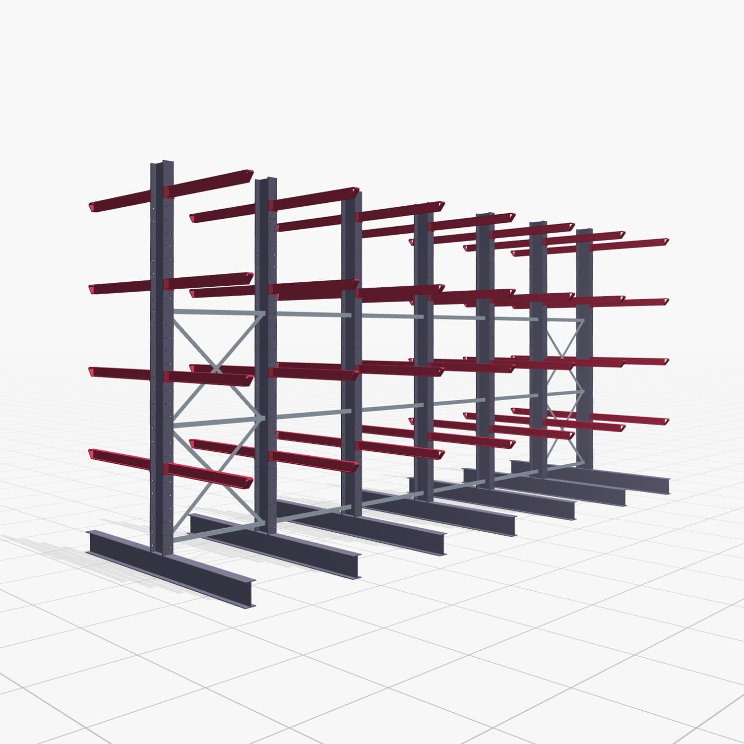 Draagarmstellingen heftruckbediend KSX 2000, H: 3.000 mm, B: 6091 mm, Armlengte: 1.000 mm, tweezijdig gebruik