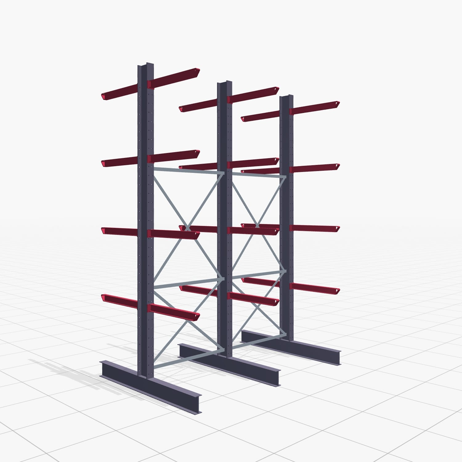 Draagarmstellingen heftruckbediend KSX 2000, H: 3.500 mm, B: 2500 mm, Armlengte: 800 mm, tweezijdig gebruik