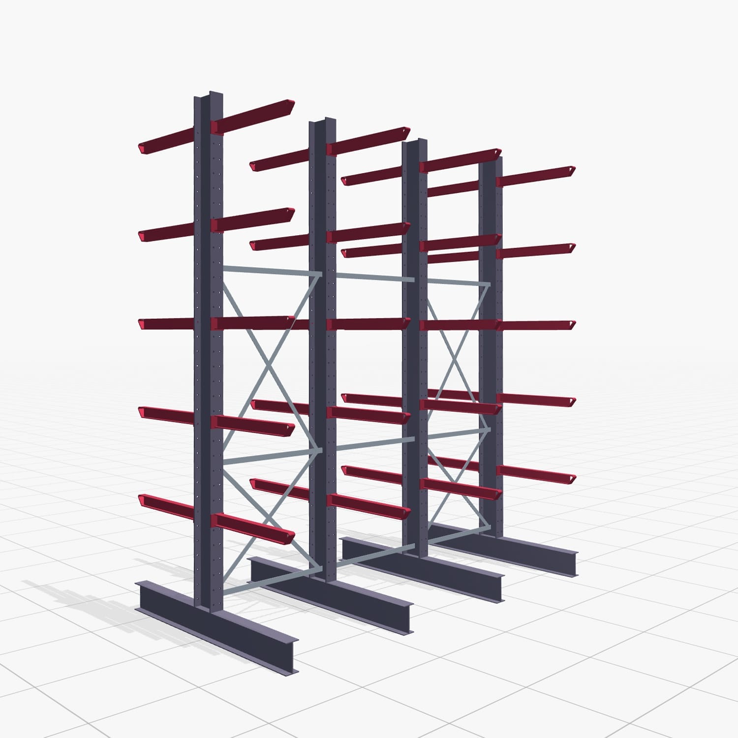 Draagarmstellingen heftruckbediend KSX 2000, H: 3.500 mm, B: 3100 mm, Armlengte: 800 mm, tweezijdig gebruik