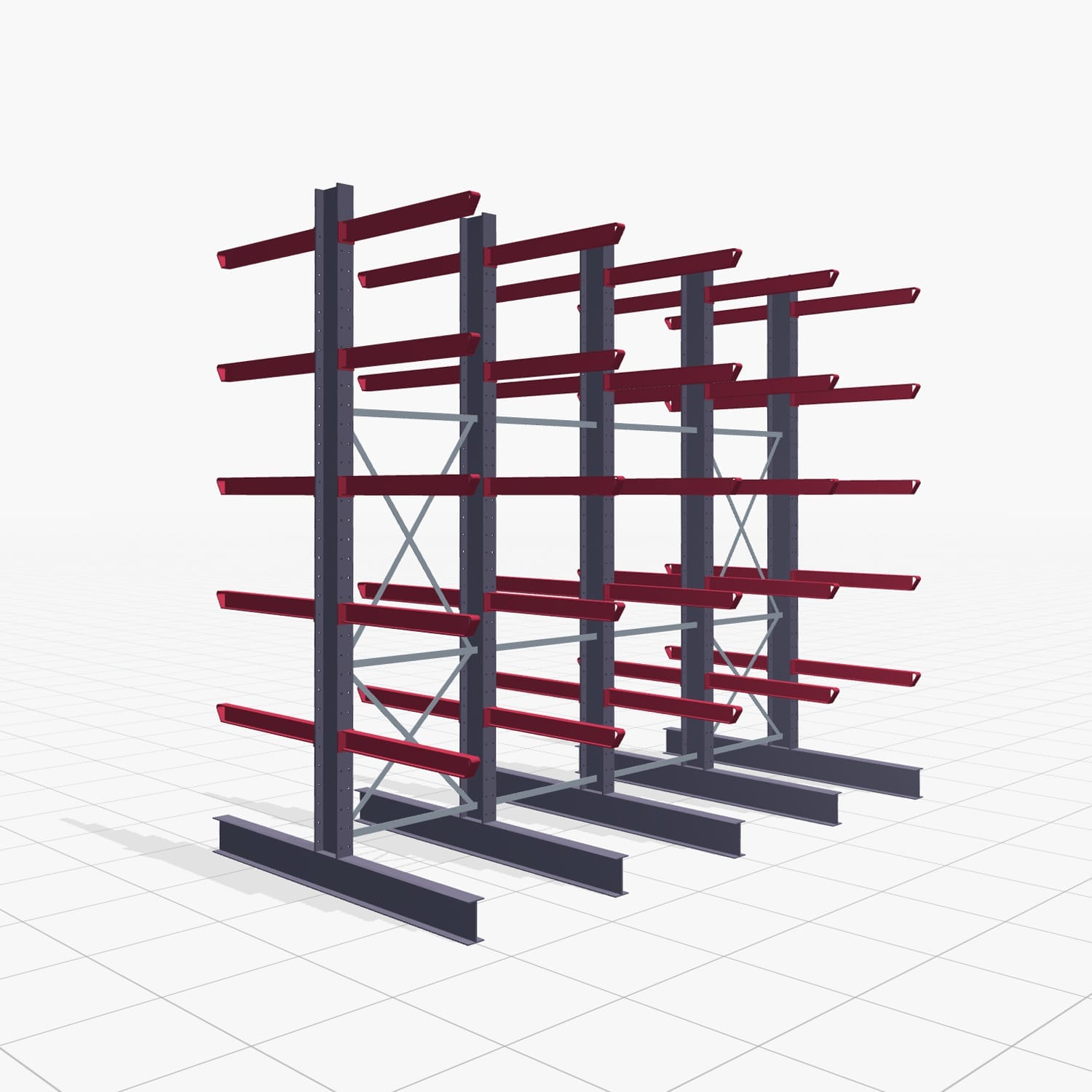 Draagarmstellingen heftruckbediend KSX 2000, H: 3.500 mm, B: 4100 mm, Armlengte: 1.000 mm, tweezijdig gebruik