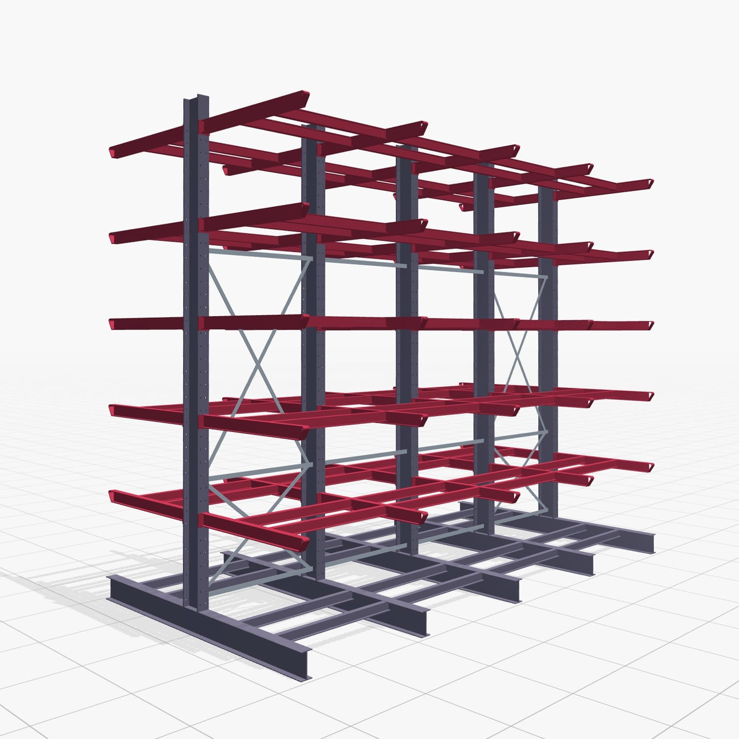 Draagarmstellingen heftruckbediend KSX 2000, H: 4.000 mm, B: 4900 mm, Armlengte: 1.200 mm, tweezijdig gebruik