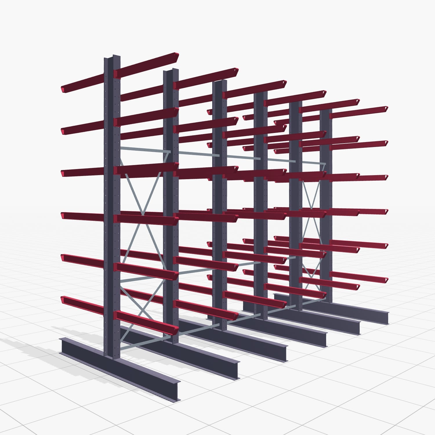Draagarmstellingen heftruckbediend KSX 2000, H: 4.000 mm, B: 5100 mm, Armlengte: 1.200 mm, tweezijdig gebruik