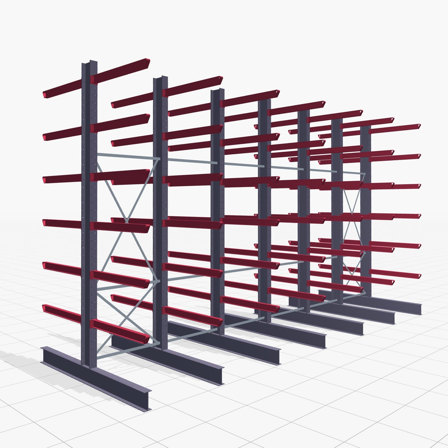 Draagarmstellingen heftruckbediend KSX 2000, H: 4.000 mm, B: 7300 mm, Armlengte: 1.200 mm, tweezijdig gebruik
