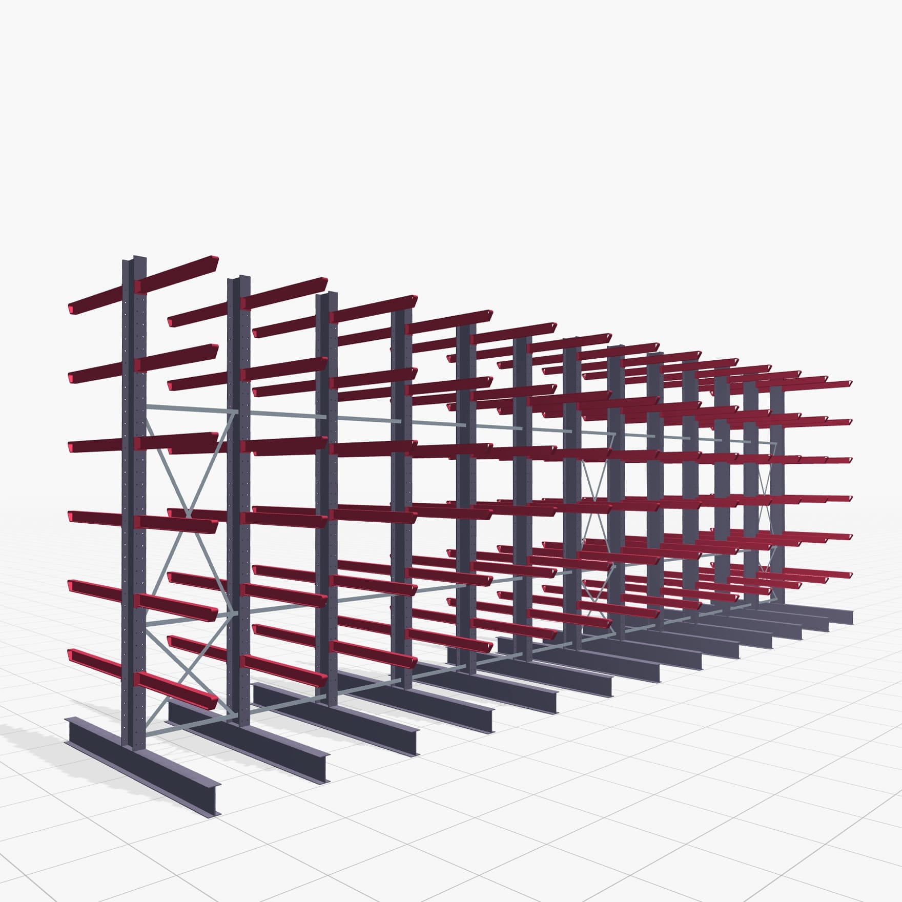 Draagarmstellingen heftruckbediend KSX 2000, H: 4.000 mm, B: 12100 mm, Armlengte: 1.200 mm, tweezijdig gebruik