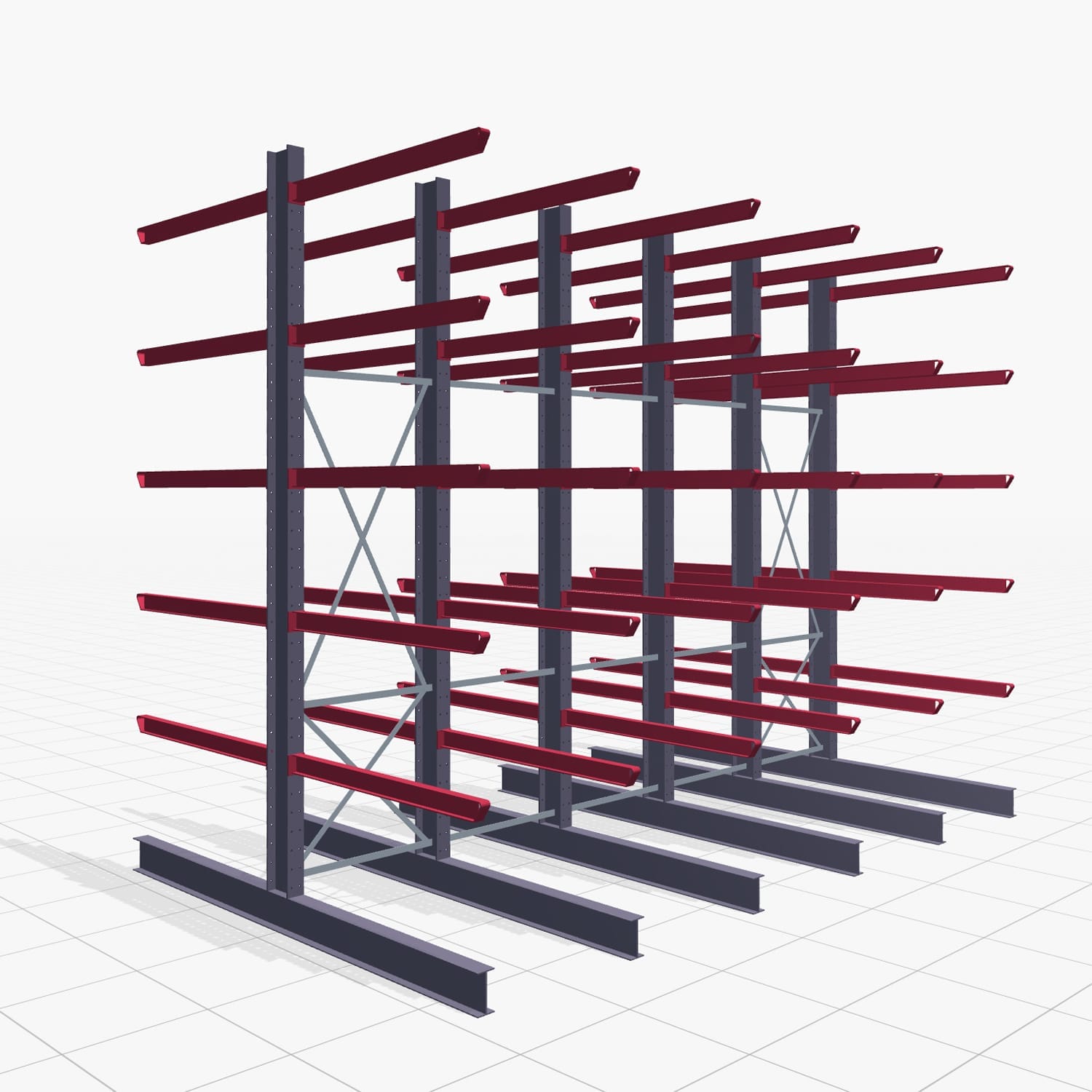 Draagarmstellingen heftruckbediend KSX 2000, H: 4.000 mm, B: 5100 mm, Armlengte: 1.500 mm, tweezijdig gebruik
