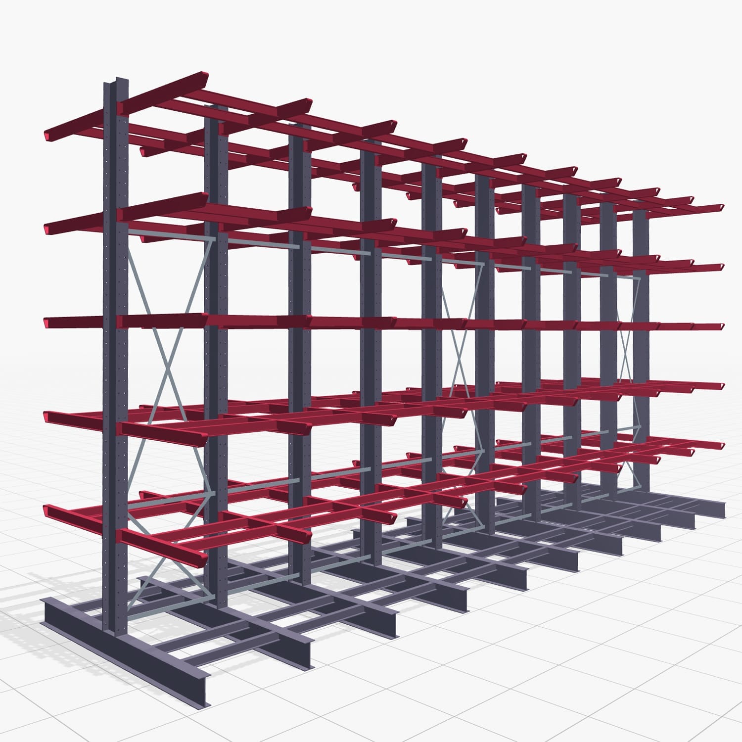 Draagarmstellingen heftruckbediend KSX 2000, H: 4.500 mm, B: 9100 mm, Armlengte: 1.200 mm, tweezijdig gebruik