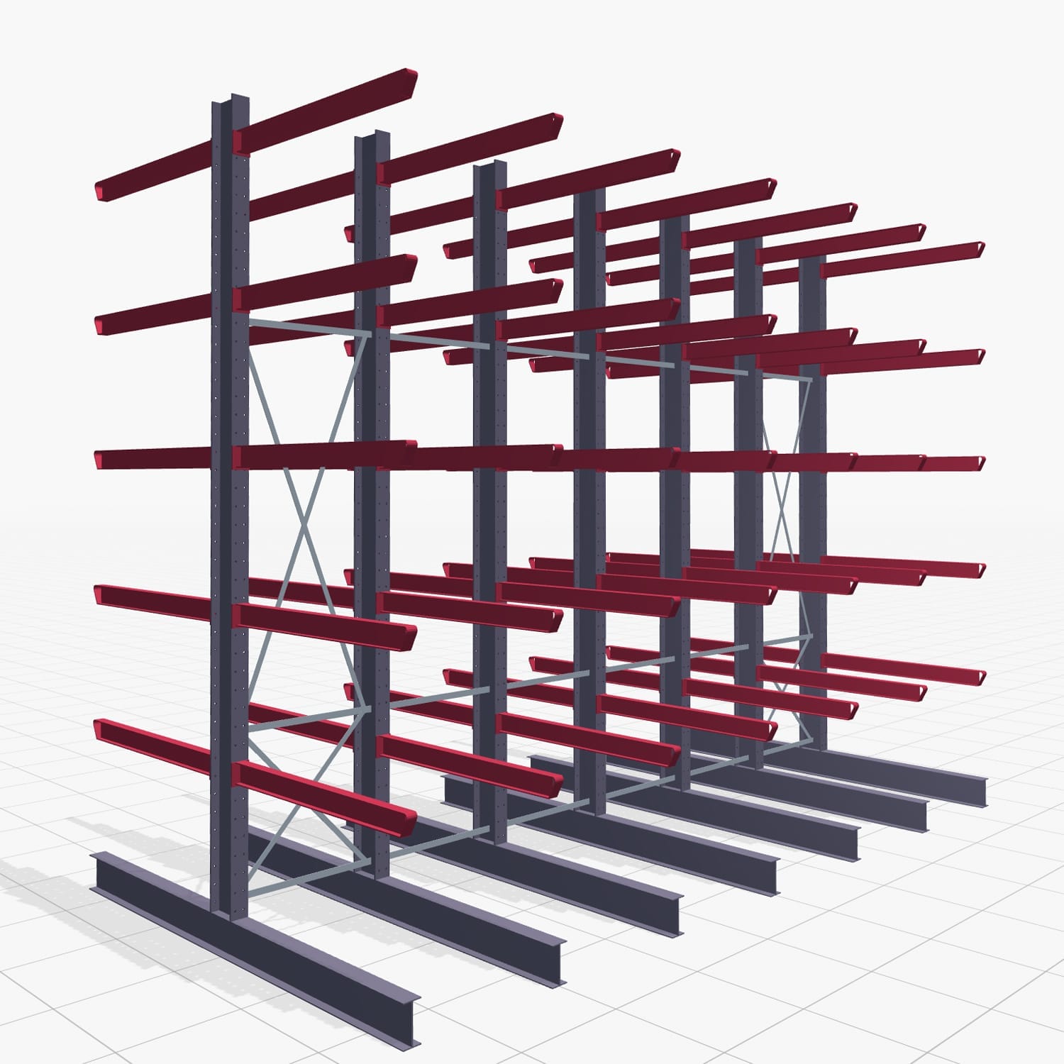Draagarmstellingen heftruckbediend KSX 2000, H: 4.500 mm, B: 6100 mm, Armlengte: 1.500 mm, tweezijdig gebruik