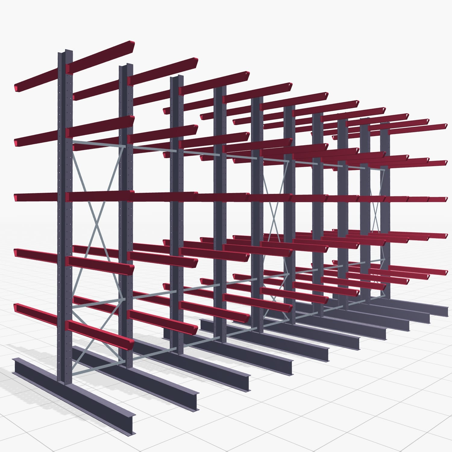Draagarmstellingen heftruckbediend KSX 2000, H: 4.500 mm, B: 9100 mm, Armlengte: 1.500 mm, tweezijdig gebruik
