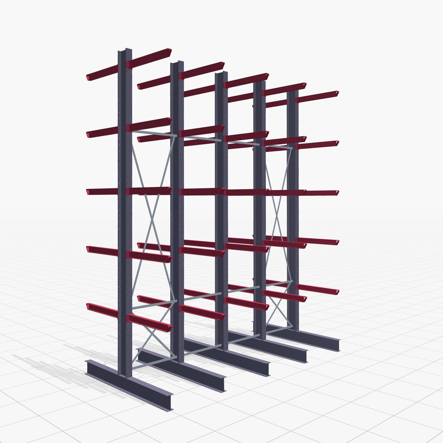 Draagarmstellingen heftruckbediend KSX 2000, H: 5.000 mm, B: 4110 mm, Armlengte: 1.000 mm, tweezijdig gebruik