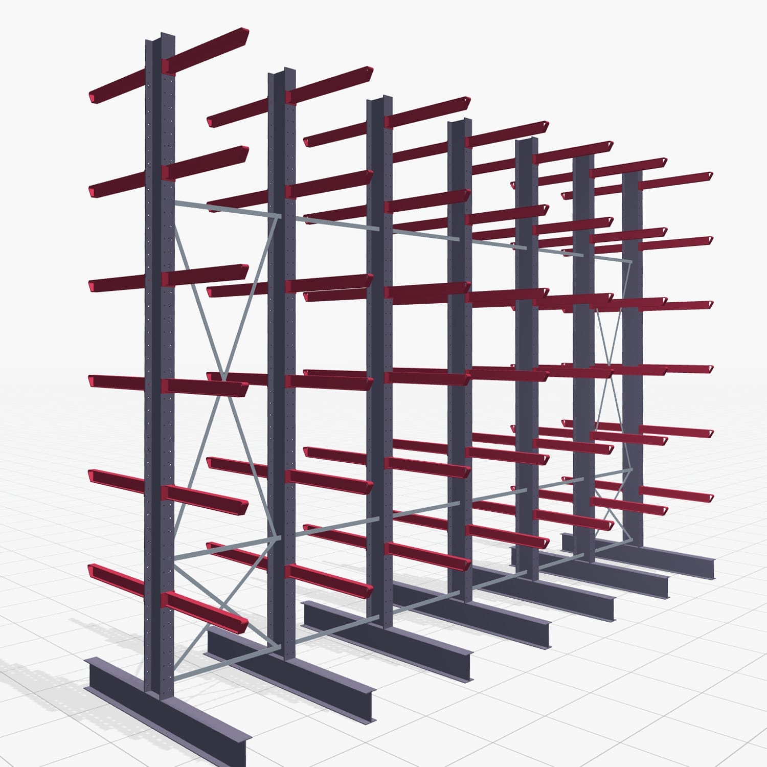 Draagarmstellingen heftruckbediend KSX 2000, H: 5.000 mm, B: 7310 mm, Armlengte: 1.000 mm, tweezijdig gebruik