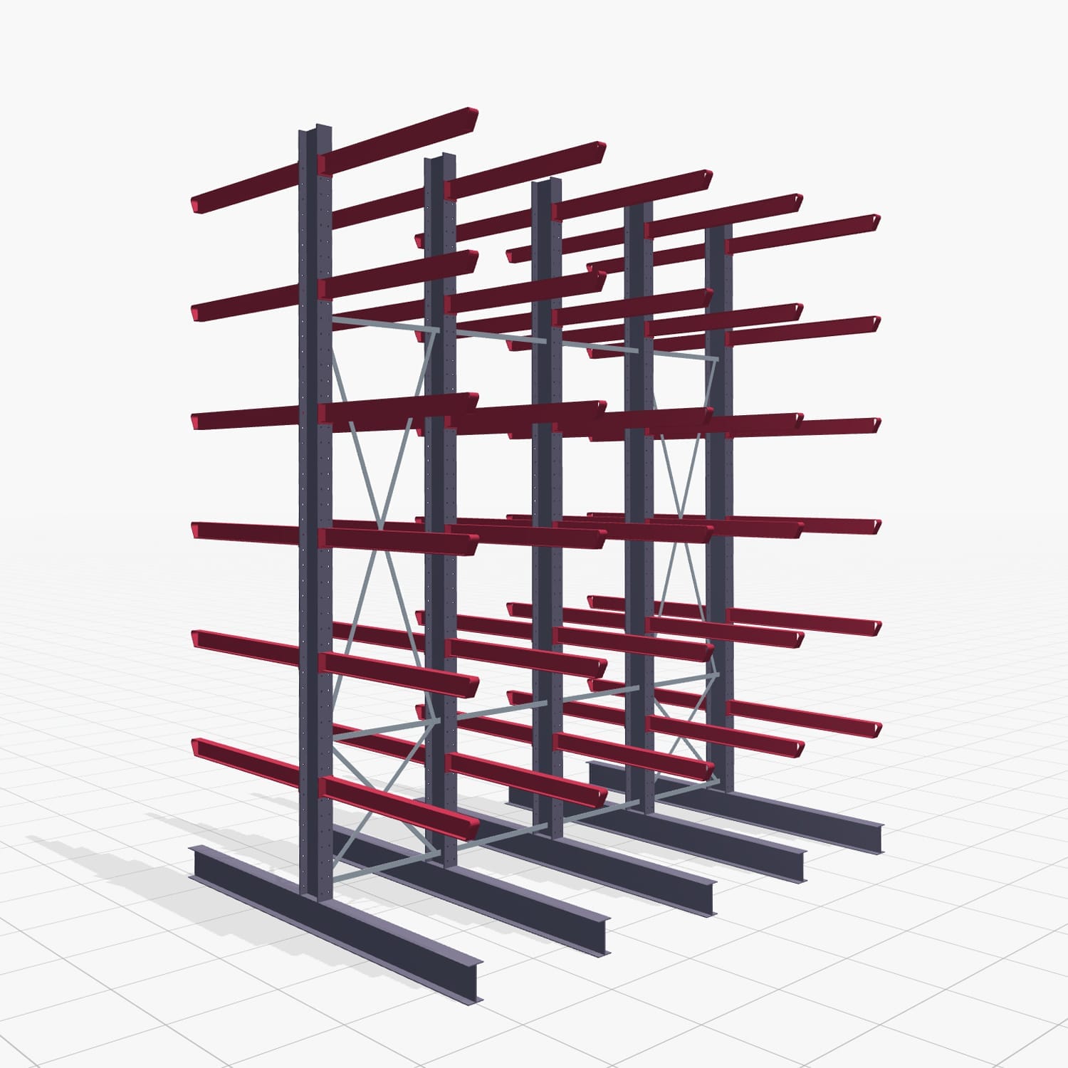 Draagarmstellingen heftruckbediend KSX 2000, H: 5.000 mm, B: 4110 mm, Armlengte: 1.500 mm, tweezijdig gebruik