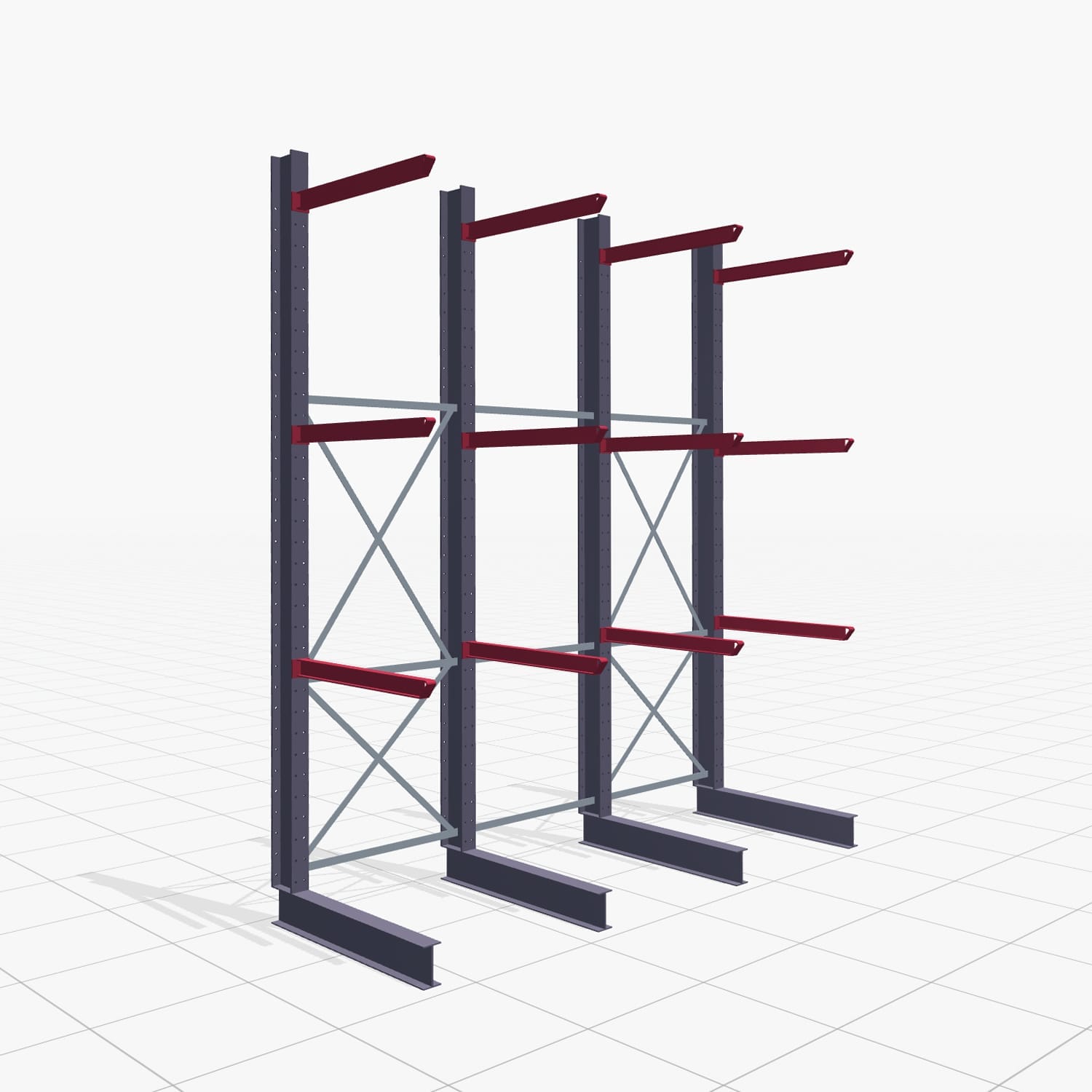 Draagarmstellingen heftruckbediend KSX 2000, H: 3.500 mm, B: 3100 mm, Armlengte: 1.000 mm, eenzijdig gebruik