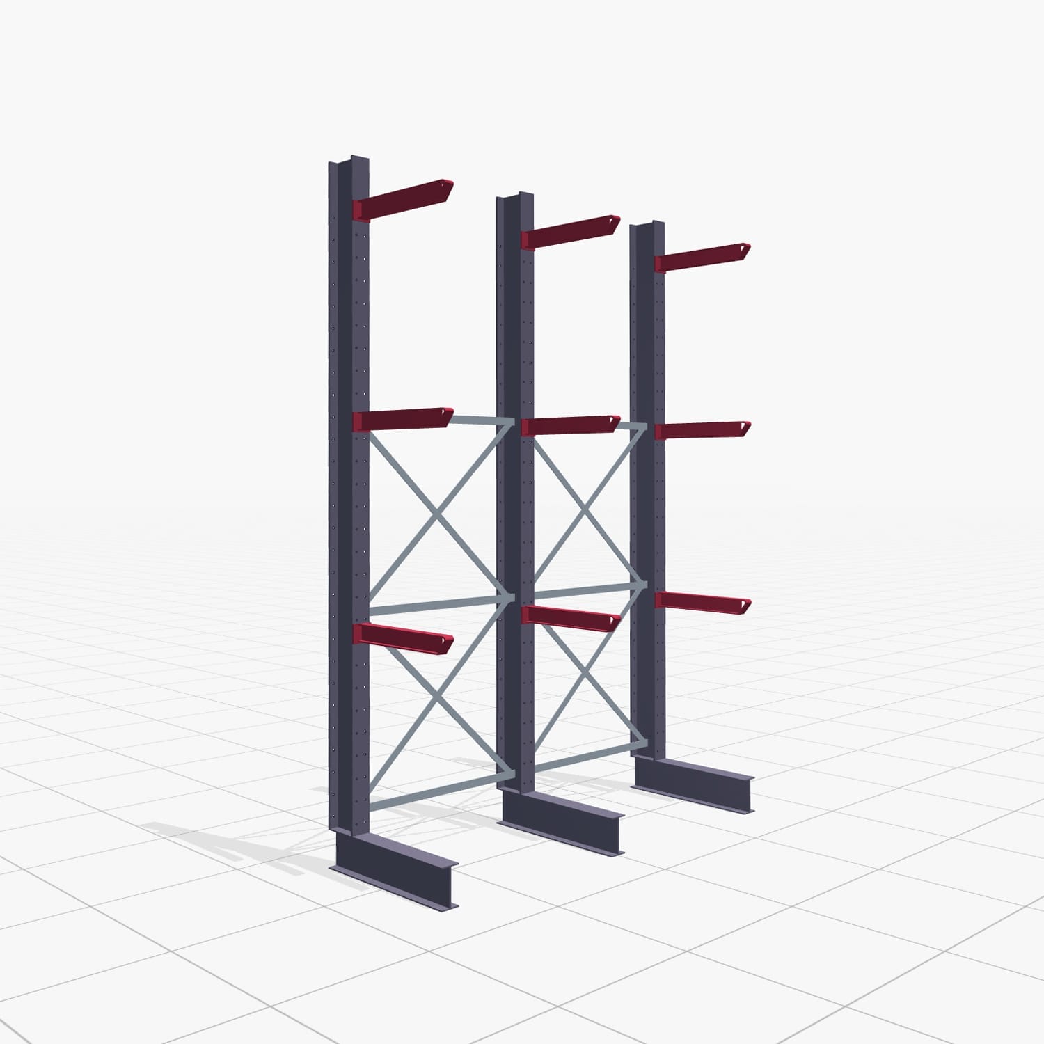 Draagarmstellingen heftruckbediend KSX 2000, H: 3.000 mm, B: 2091 mm, Armlengte: 600 mm, eenzijdig gebruik