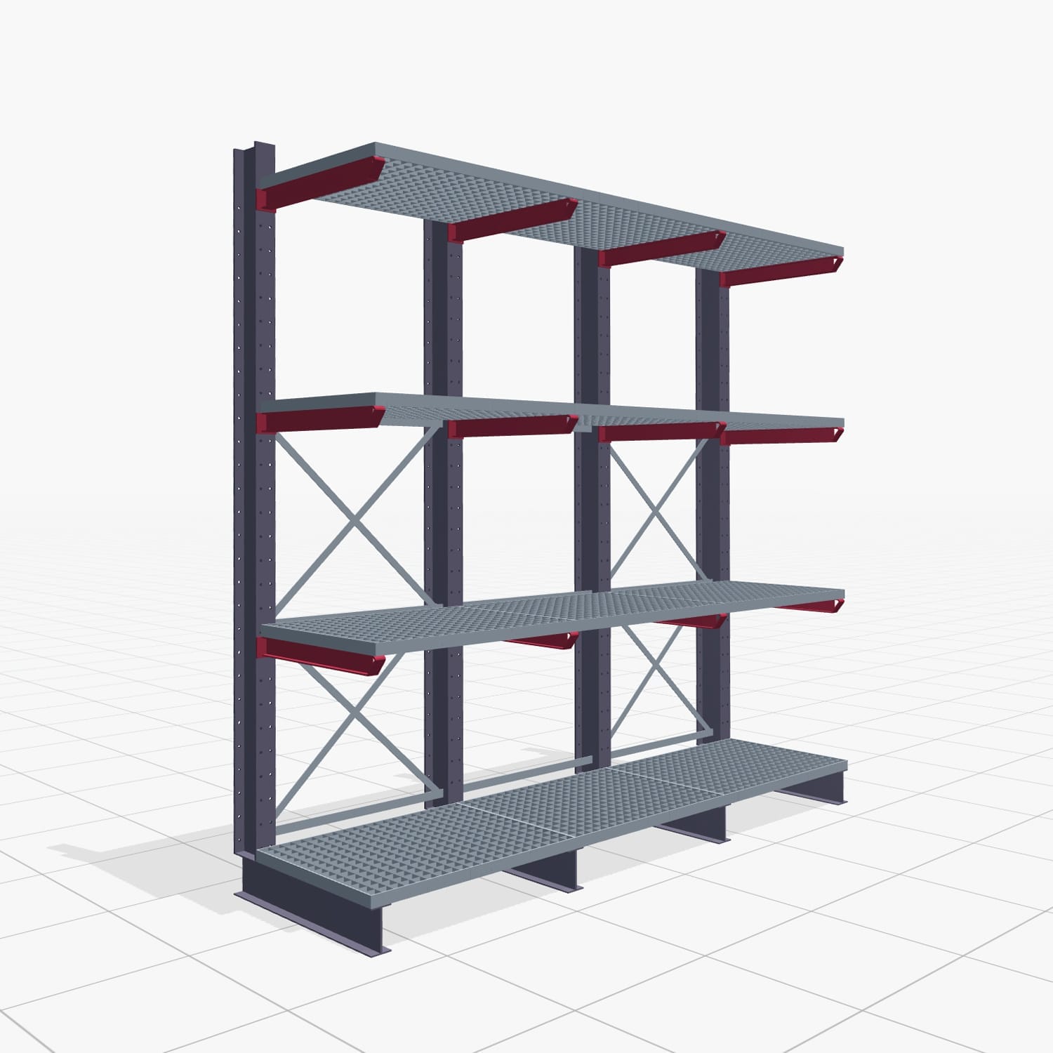 Draagarmstellingen heftruckbediend KSX 2000, H: 3.000 mm, B: 3091 mm, Armlengte: 800 mm, eenzijdig gebruik