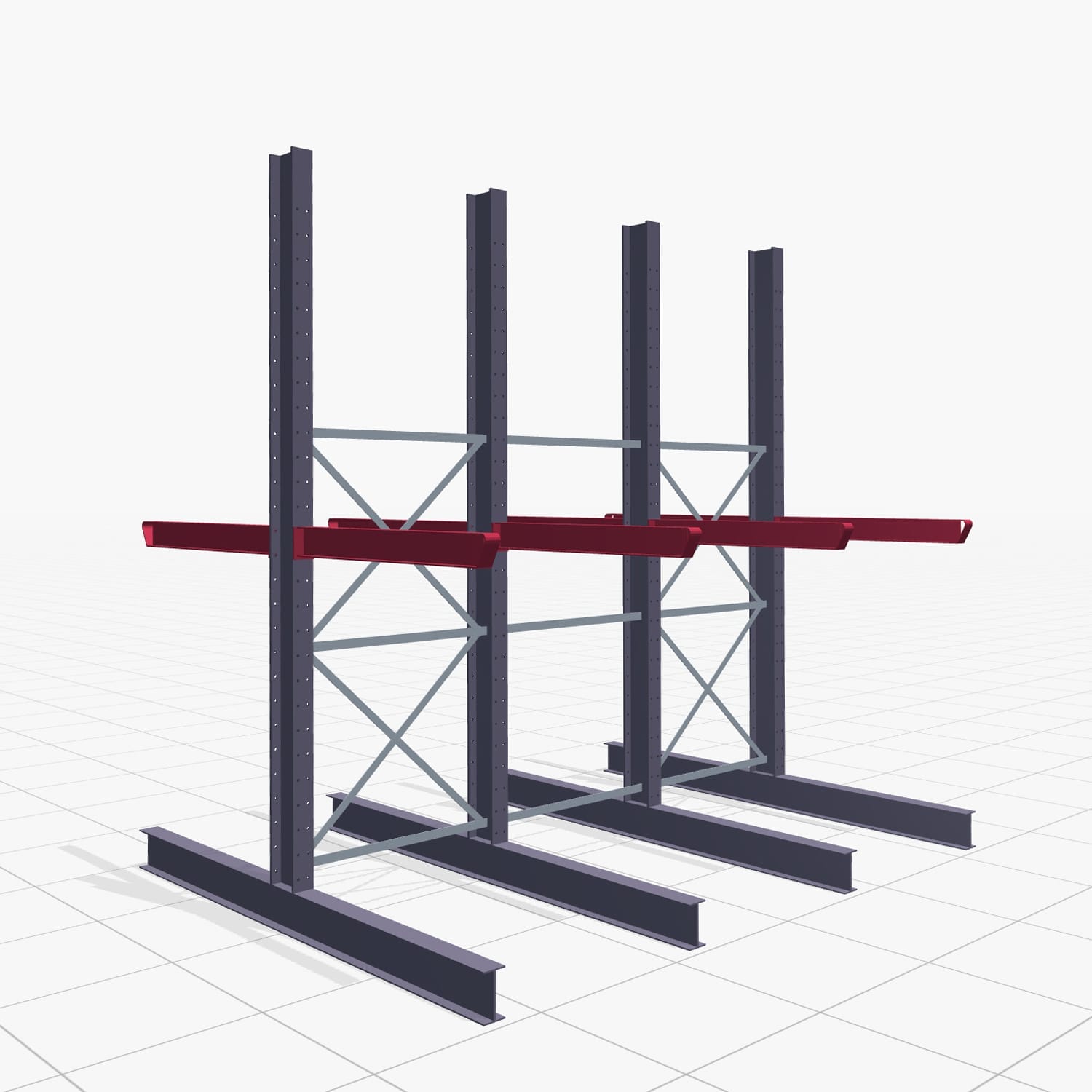 Draagarmstellingen heftruckbediend KSX 2000, H: 3.000 mm, B: 3091 mm, Armlengte: 1.200 mm, tweezijdig gebruik