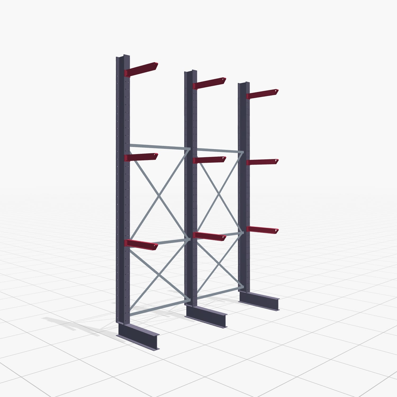 Draagarmstellingen heftruckbediend KSX 2000, H: 3.500 mm, B: 2500 mm, Armlengte: 600 mm, eenzijdig gebruik