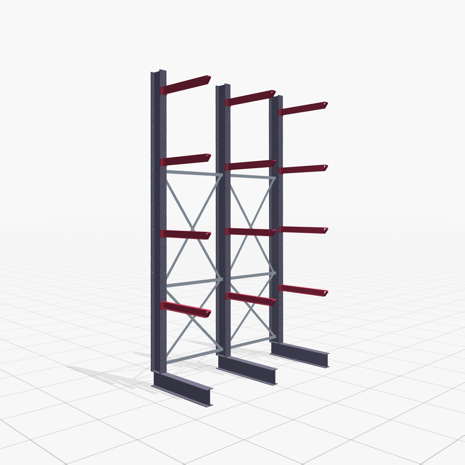 Draagarmstellingen heftruckbediend KSX 2000, H: 3.500 mm, B: 2100 mm, Armlengte: 800 mm, eenzijdig gebruik