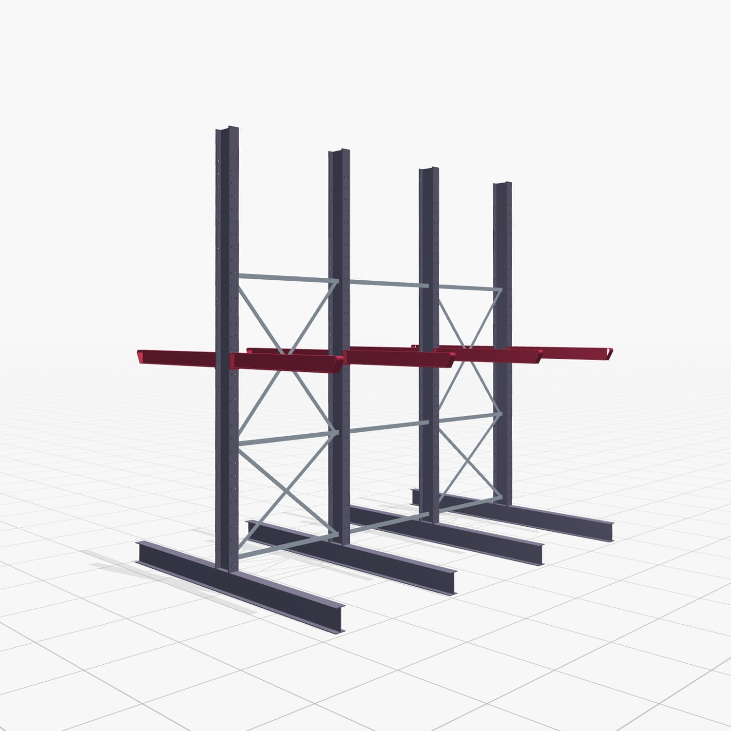Draagarmstellingen heftruckbediend KSX 2000, H: 3.500 mm, B: 3370 mm, Armlengte: 1.200 mm, tweezijdig gebruik