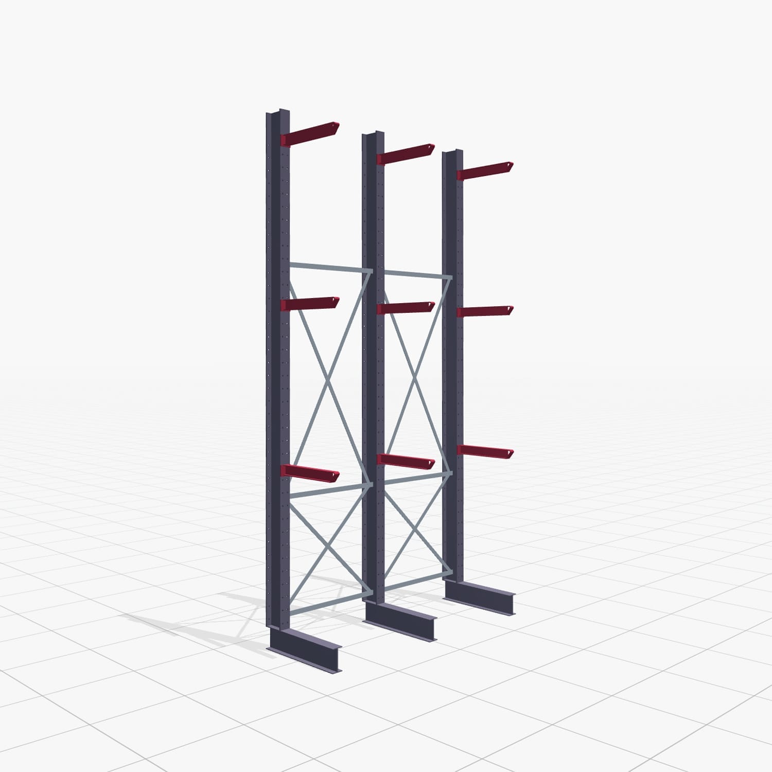 Draagarmstellingen heftruckbediend KSX 2000, H: 4.000 mm, B: 2100 mm, Armlengte: 600 mm, eenzijdig gebruik