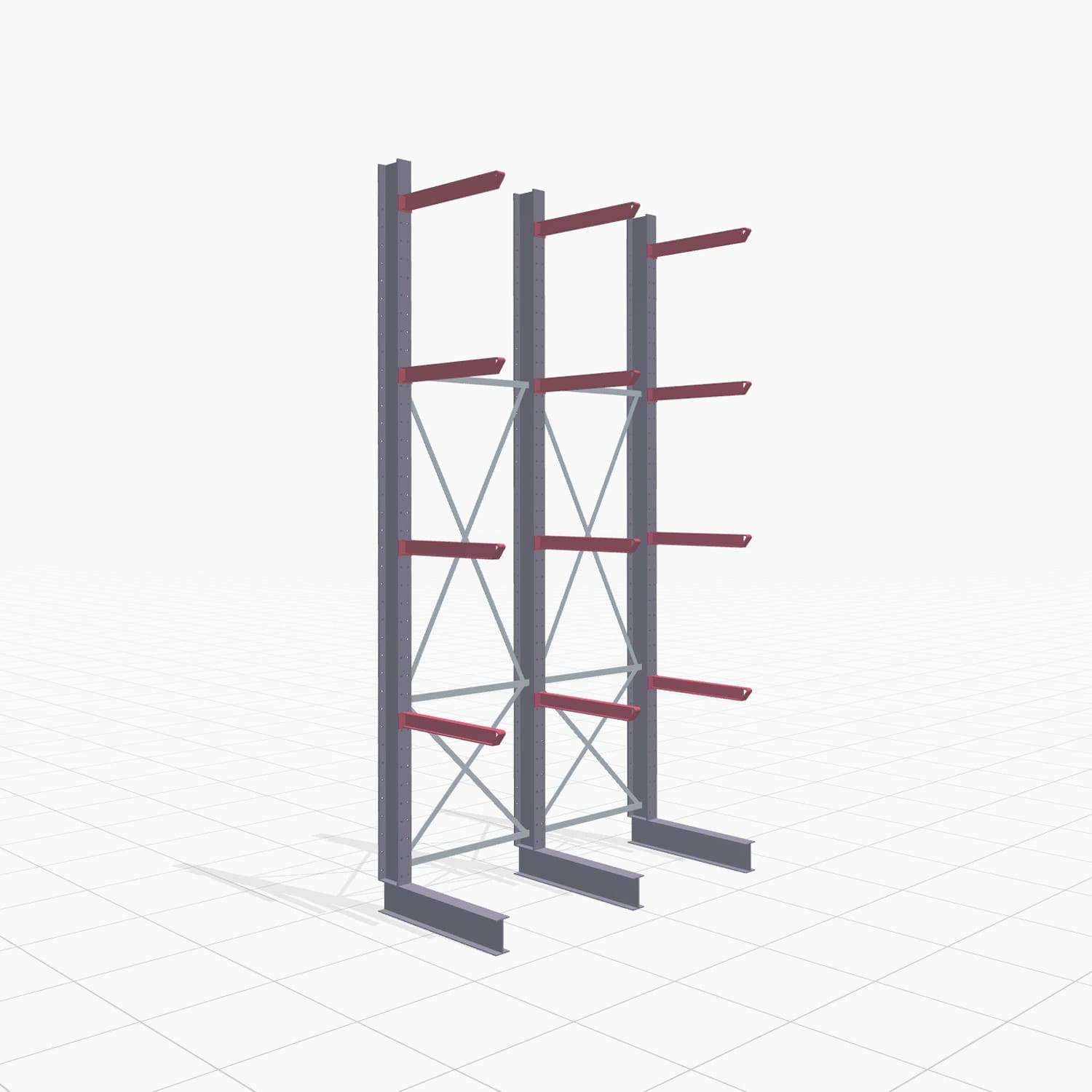 Draagarmstellingen heftruckbediend KSX 2000, H: 4.000 mm, B: 2100 mm, Armlengte: 800 mm, eenzijdig gebruik