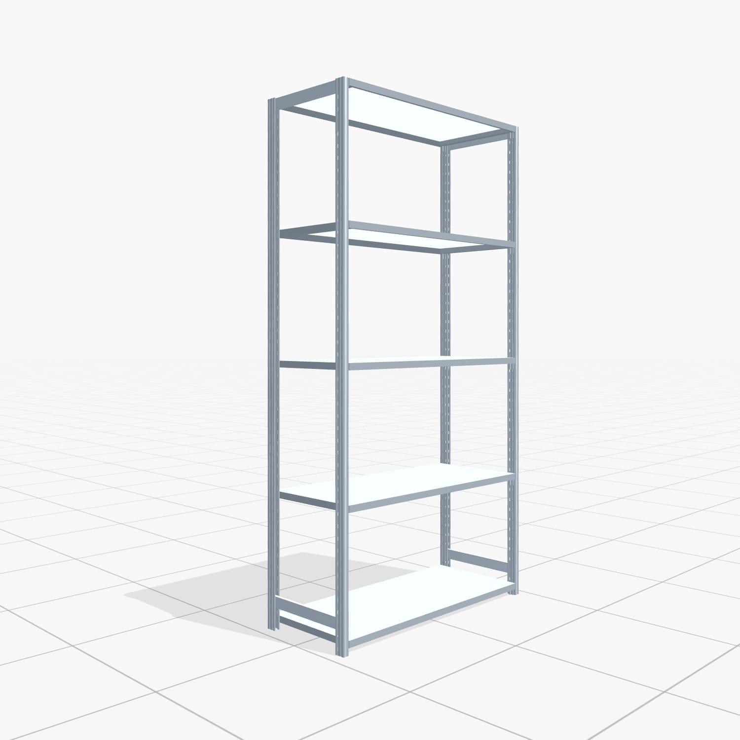 Legbordstelling FBX 4000, H: 2.350 mm, B: 1.229 mm mm, T: 500 mm, Niveaus: 5