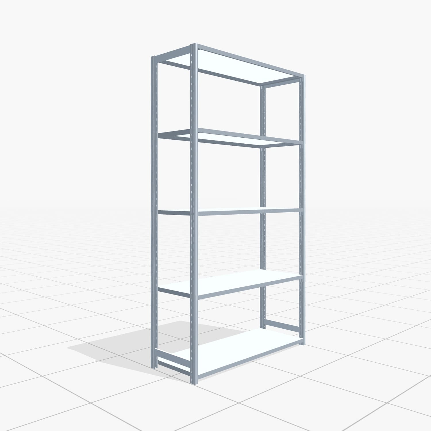Legbordstelling FBX 4000, H: 2.350 mm, B: 1.329 mm mm, T: 500 mm, Niveaus: 5