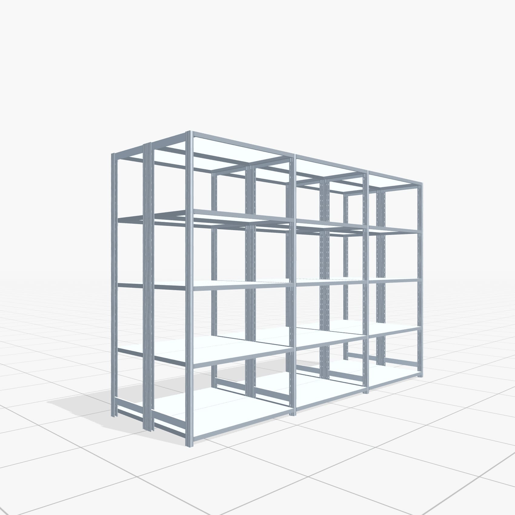 Legbordstelling FBX 4000, H: 2.000 mm, B: 3.023 mm mm, T: 500 mm, Niveaus: 5