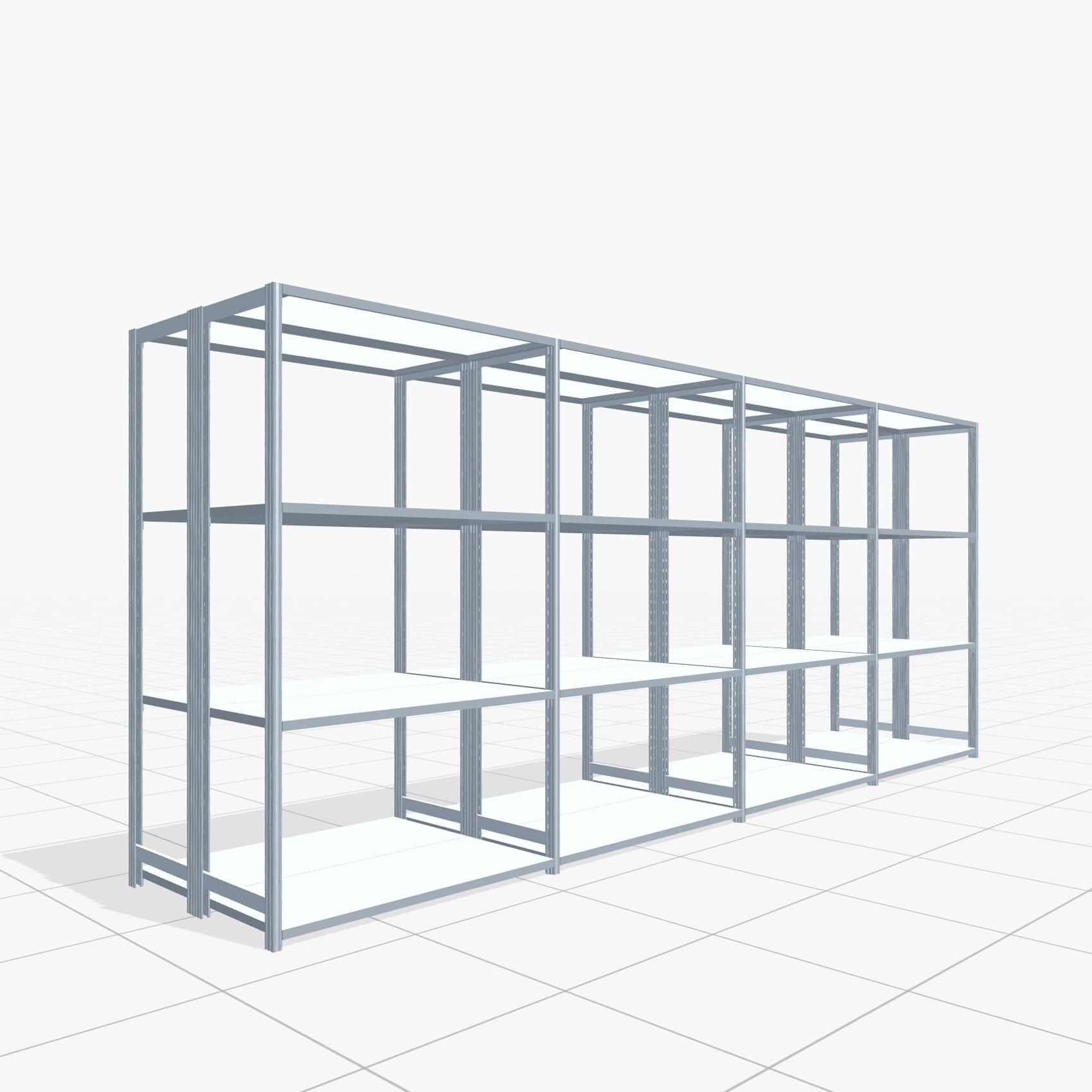 Legbordstelling FBX 4000, H: 2.000 mm, B: 4.820 mm mm, T: 500 mm, Niveaus: 4