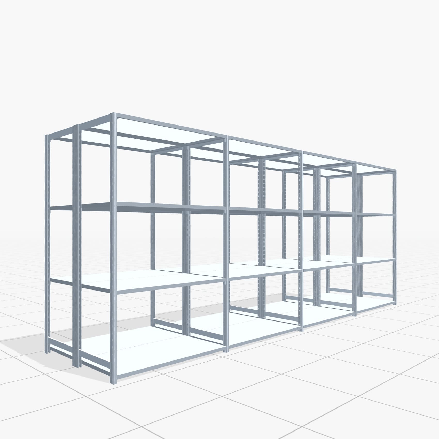 Legbordstelling FBX 4000, H: 2.000 mm, B: 4.820 mm mm, T: 600 mm, Niveaus: 4