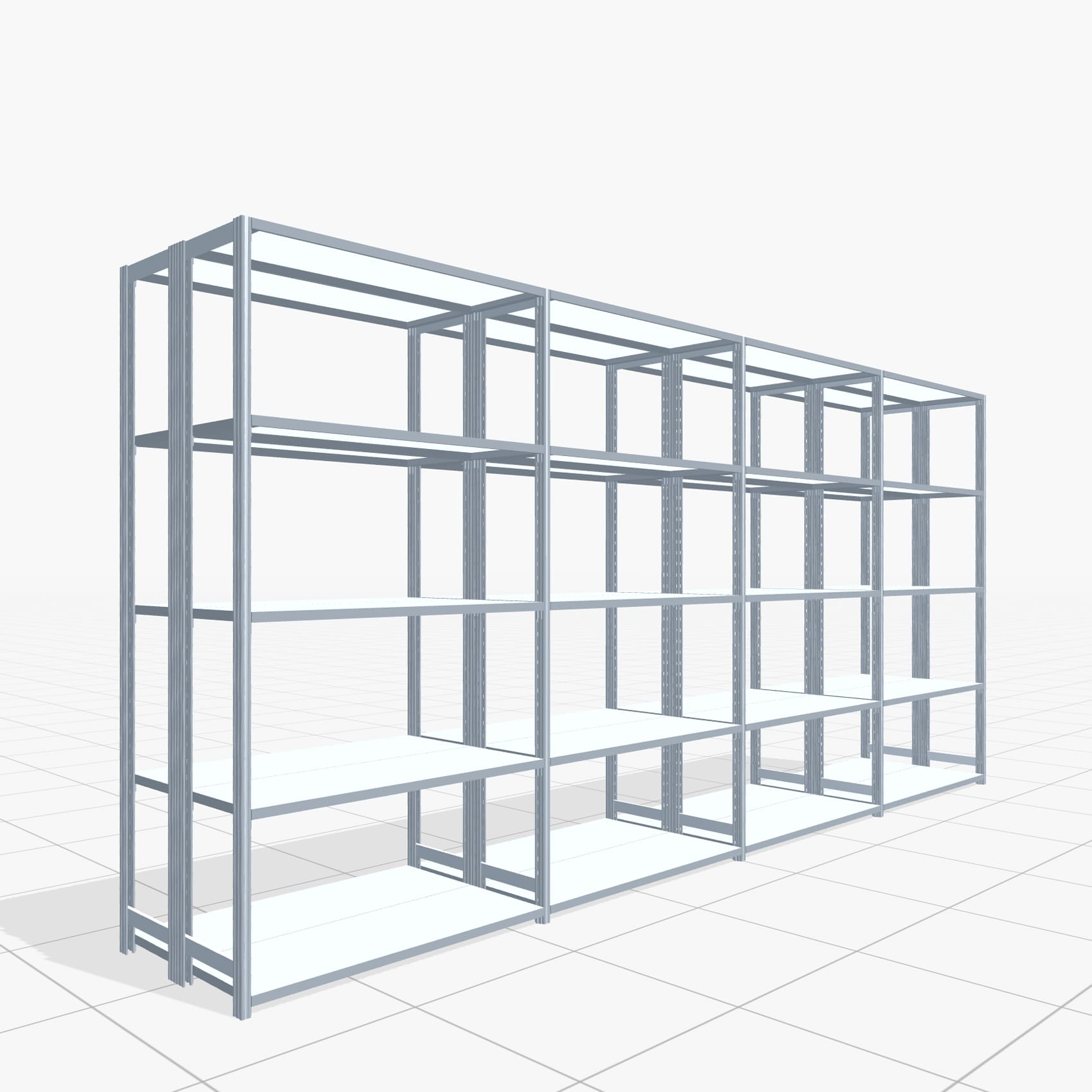 Legbordstelling FBX 4000, H: 2.250 mm, B: 4.820 mm mm, T: 400 mm, Niveaus: 5