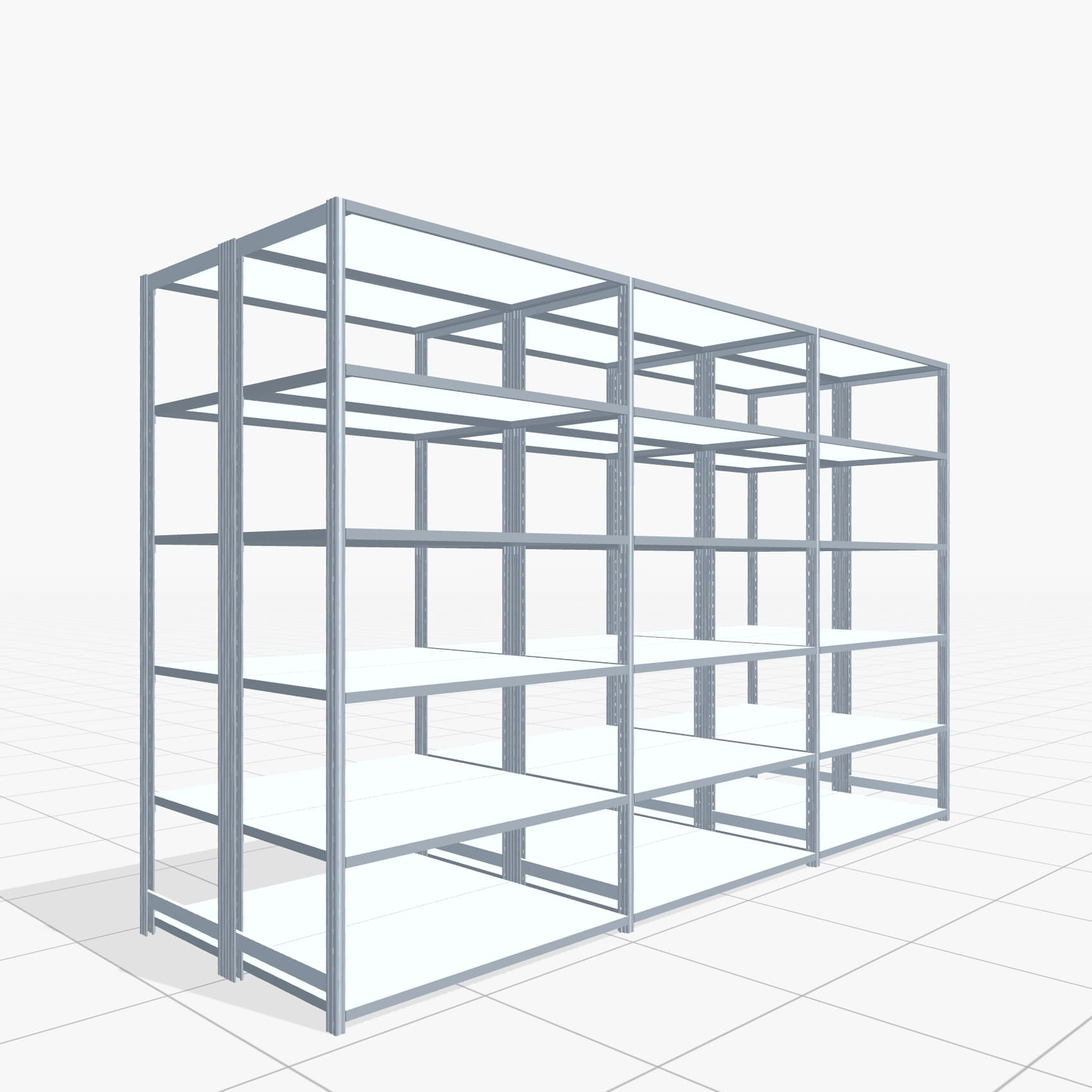Legbordstelling FBX 4000, H: 2.250 mm, B: 3.623 mm mm, T: 600 mm, Niveaus: 6