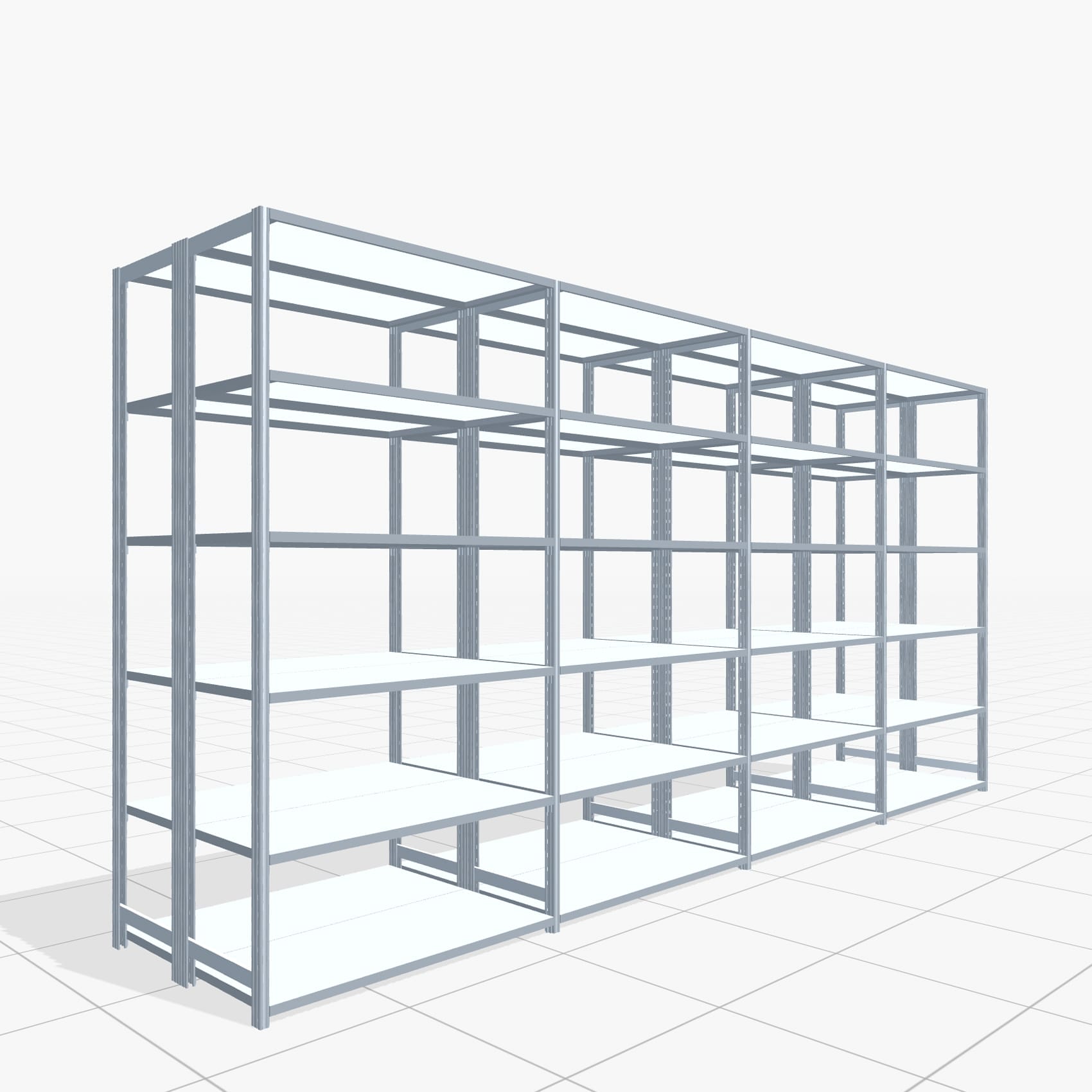 Legbordstelling FBX 4000, H: 2.350 mm, B: 4.820 mm mm, T: 500 mm, Niveaus: 6