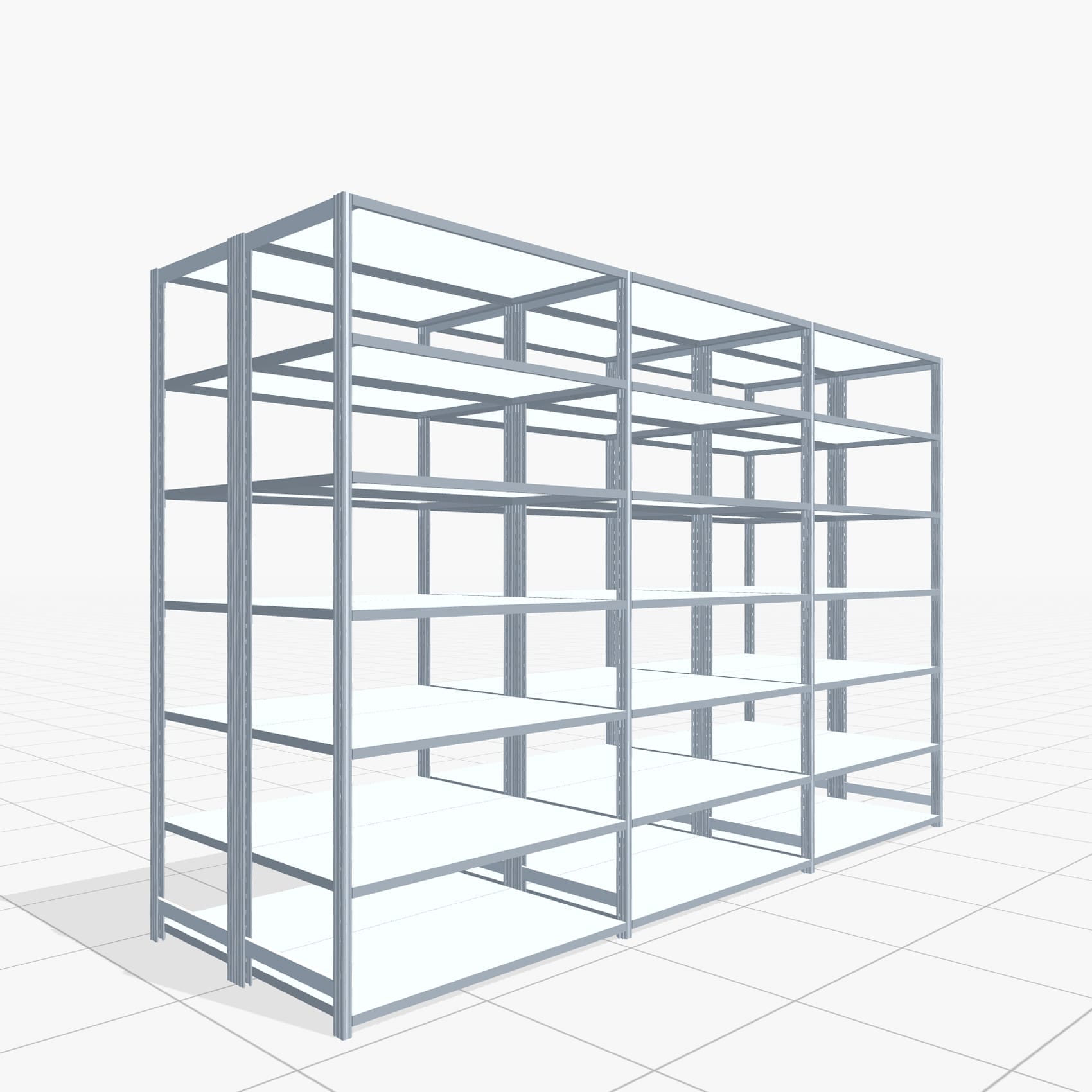 Legbordstelling FBX 4000, H: 2.350 mm, B: 3.623 mm mm, T: 600 mm, Niveaus: 7