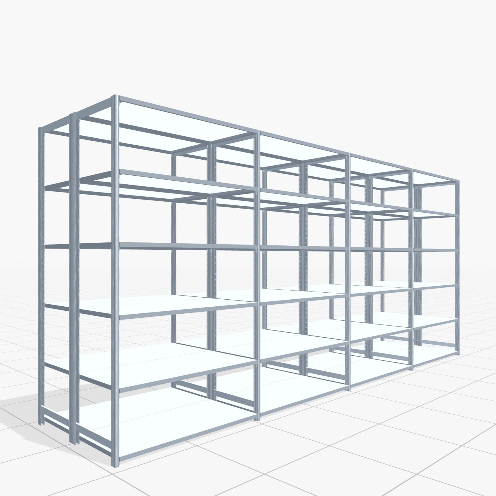 Legbordstelling FBX 4000, H: 2.350 mm, B: 5.220 mm mm, T: 600 mm, Niveaus: 6