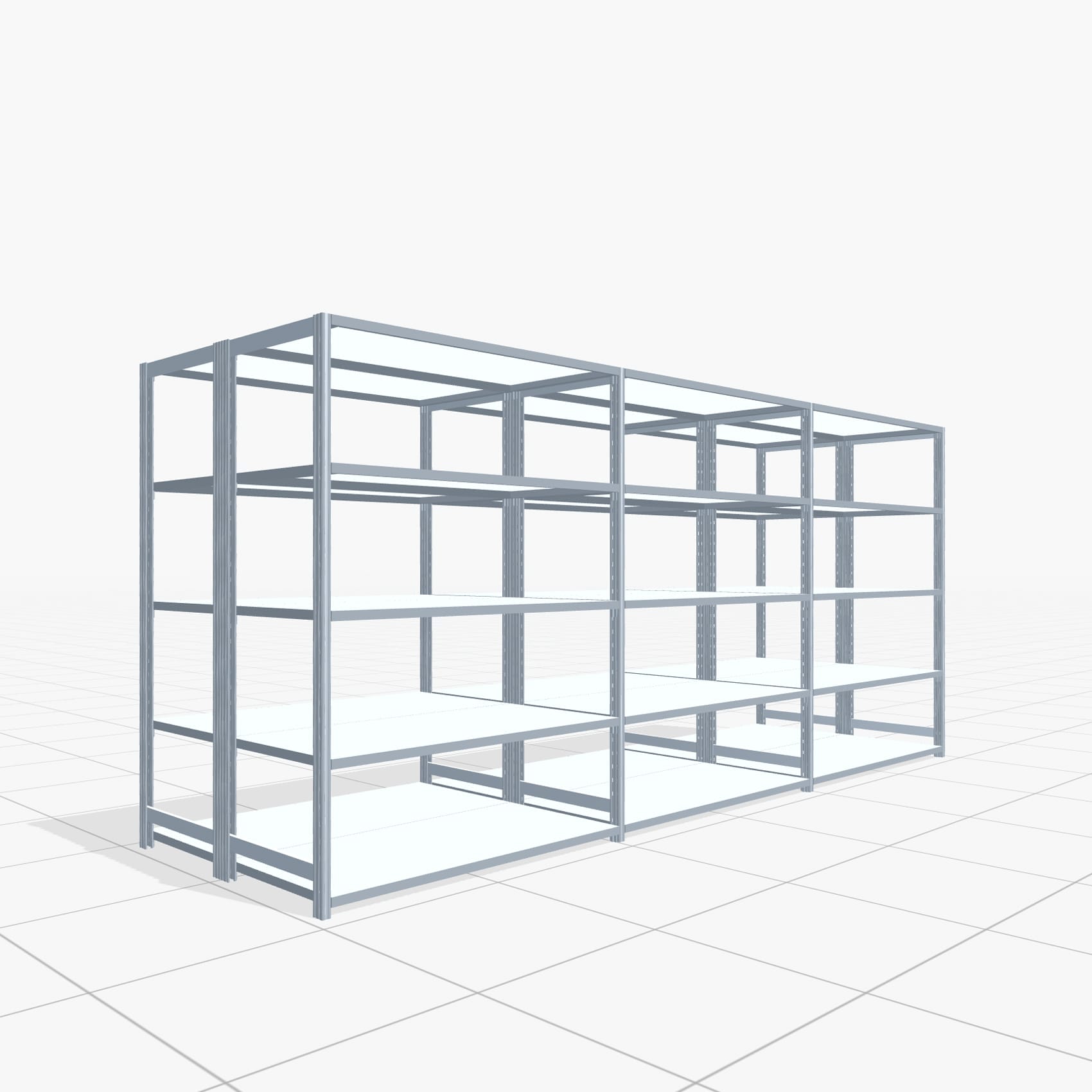 Legbordstelling FBX 4000, H: 1.750 mm, B: 3.923 mm mm, T: 600 mm, Niveaus: 5