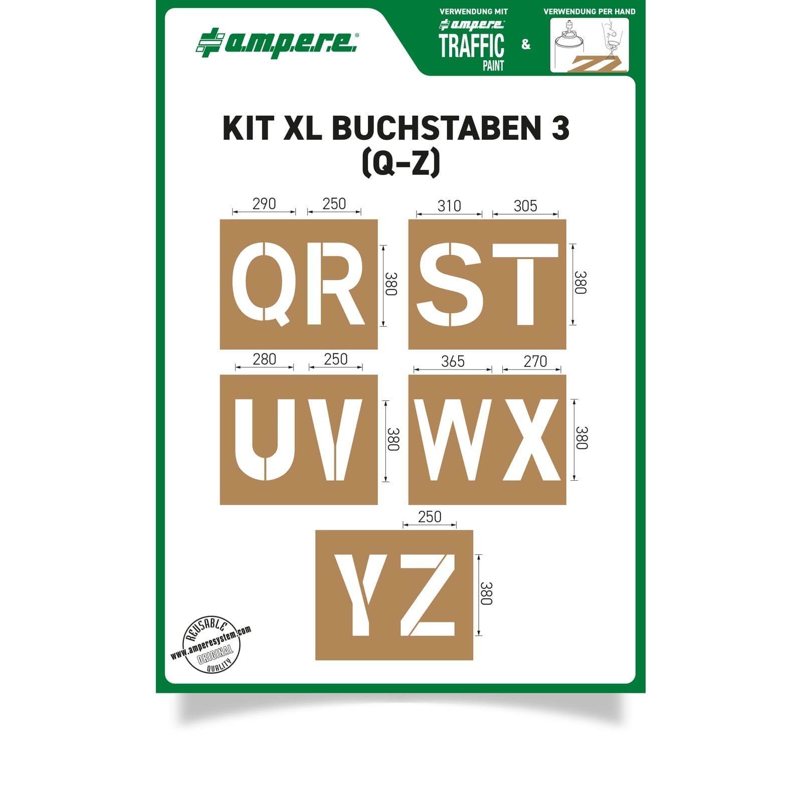 RMX sjablonen KIT XL letters Q-Z