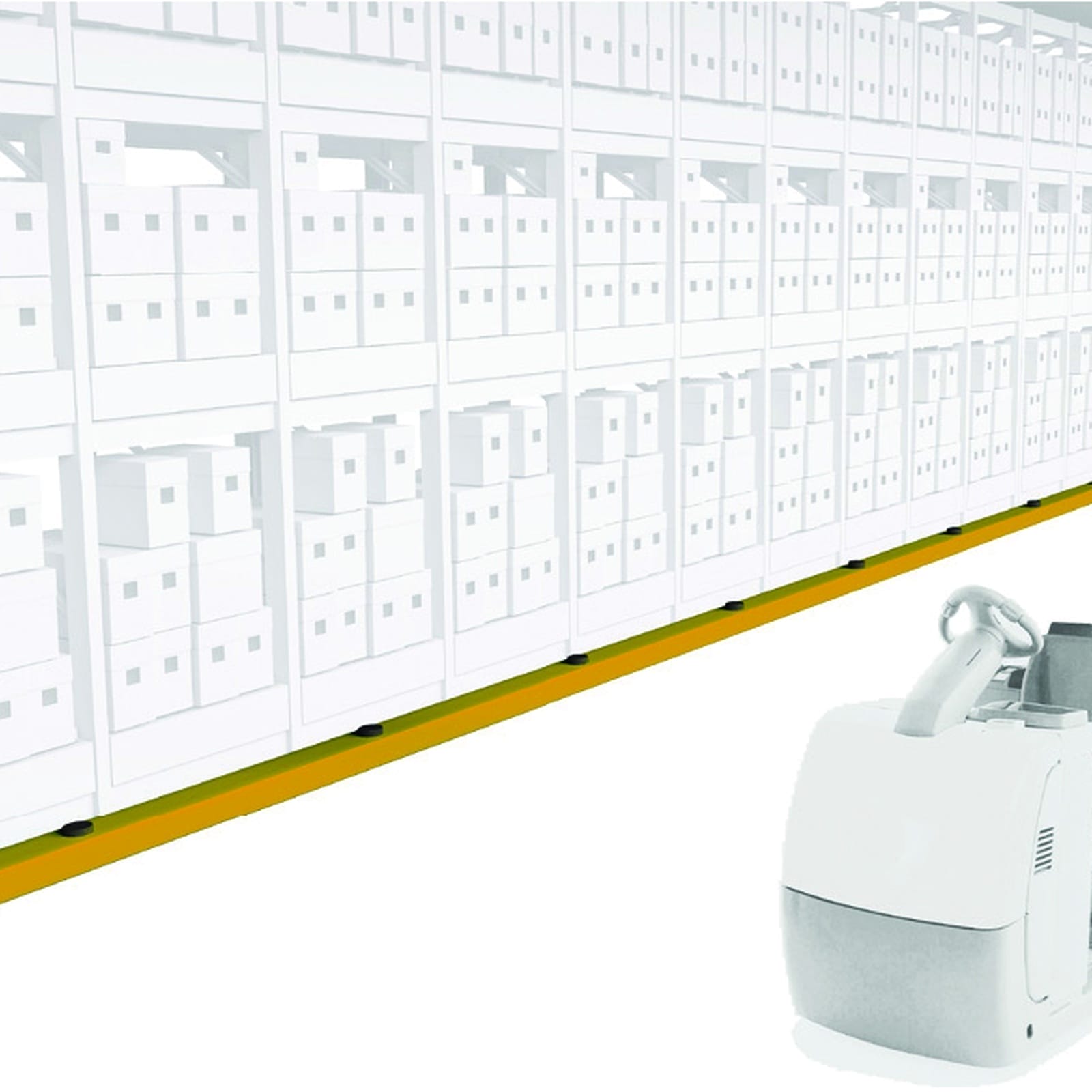 RMX Mammut vloerbarrière Flex, 1,20 m lengte, geel